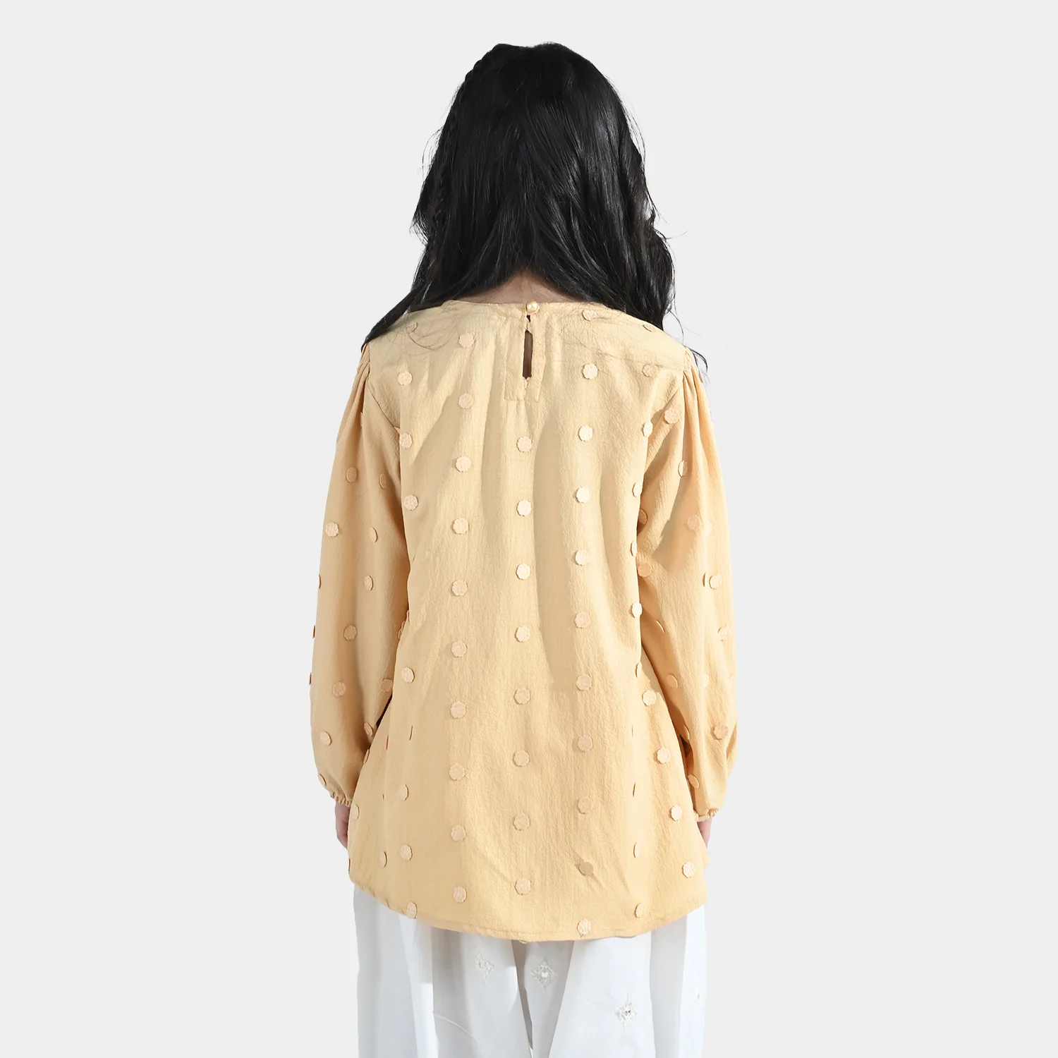 Girls Poly Crinkle Top (Fairy) – Yellow - Image 6