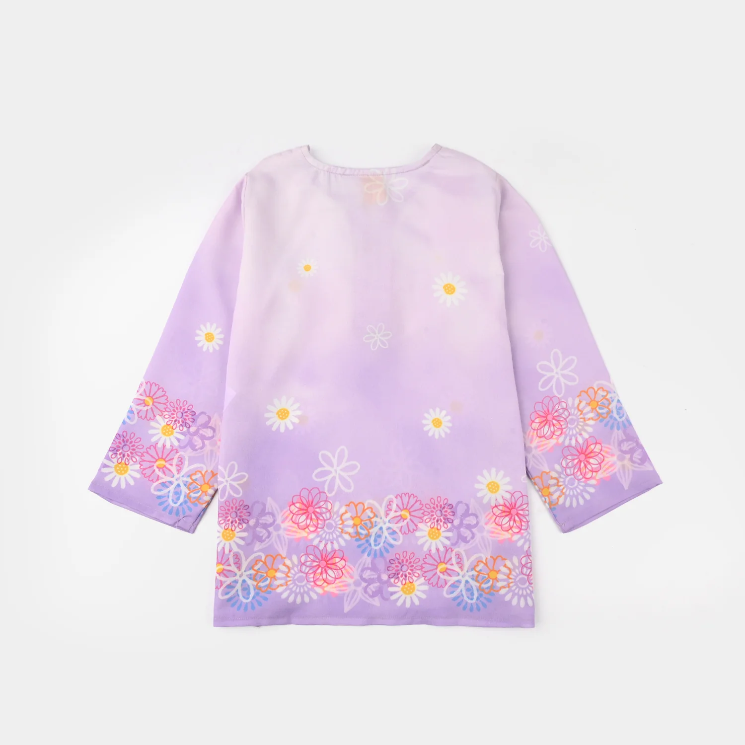 Girls Poly Lawn Co-Ord Set (Daisy) - Light Purple - Image 4