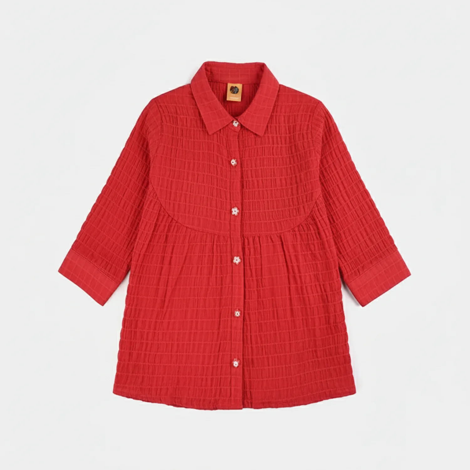 Girls Poly Mesh Casual Top - RED