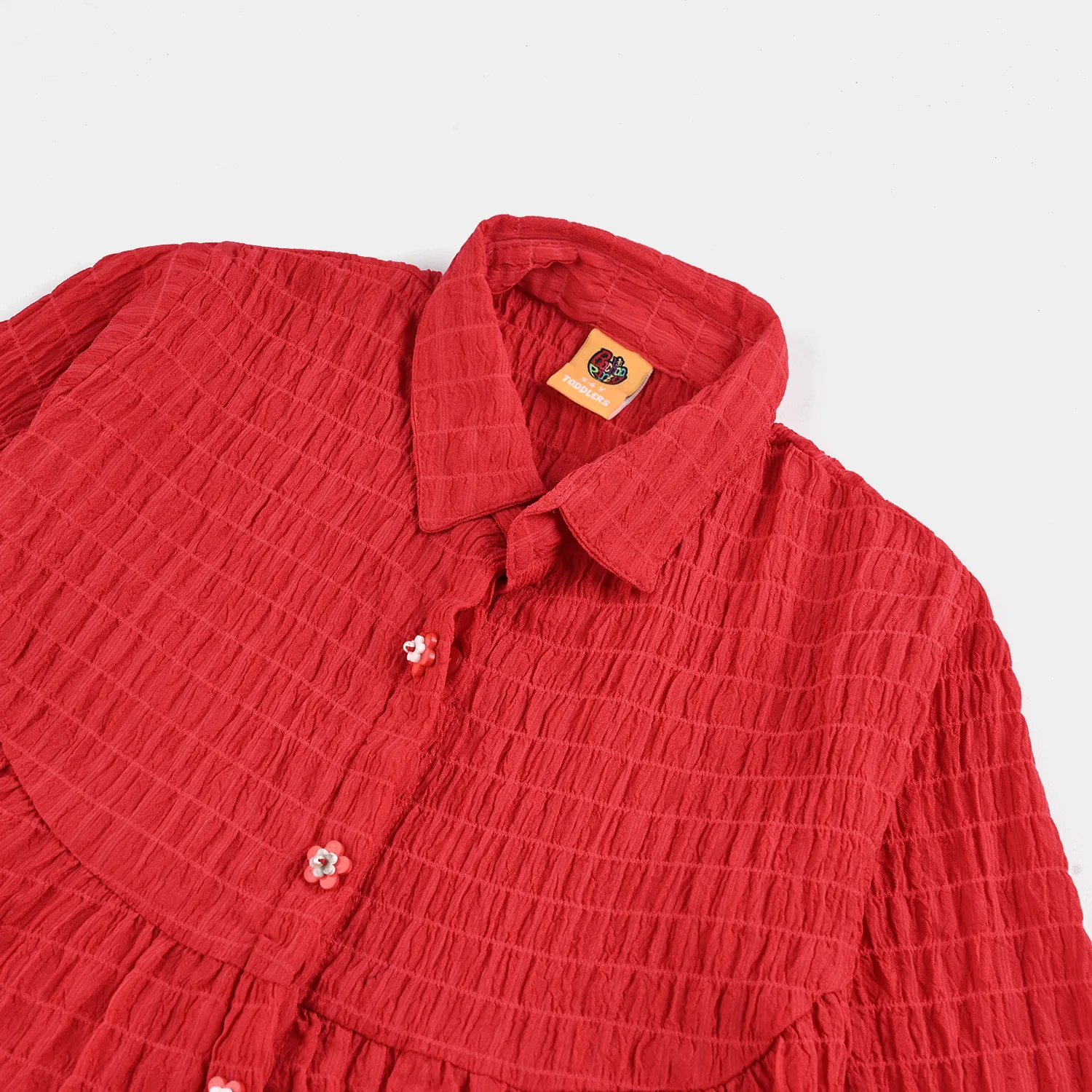 Girls Poly Mesh Casual Top - RED - Image 2