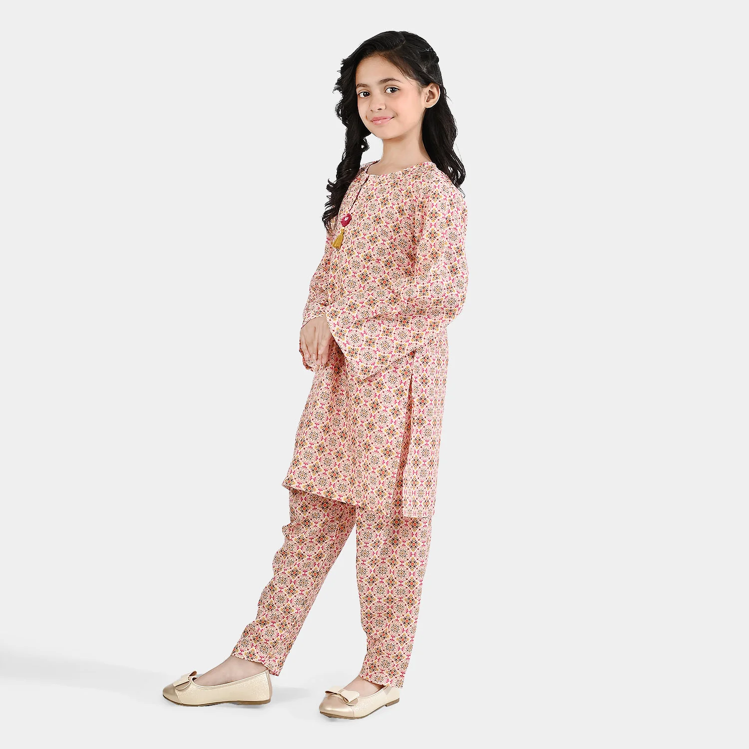 Girls Poly Mesh Printed 2Pcs - Multi - Image 5