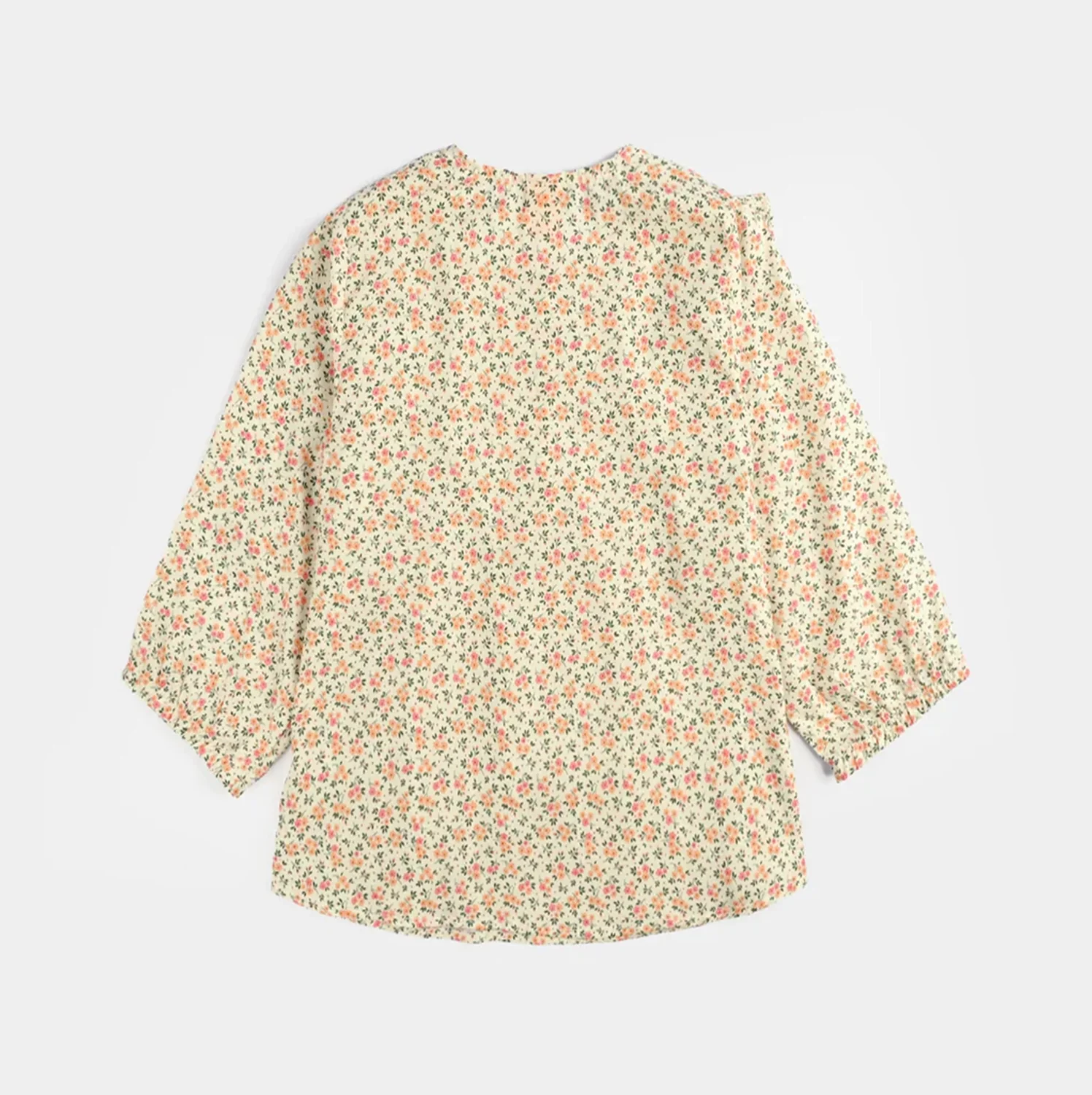 Girls Poly Net Casual Top - Cream/Yellow - Image 4