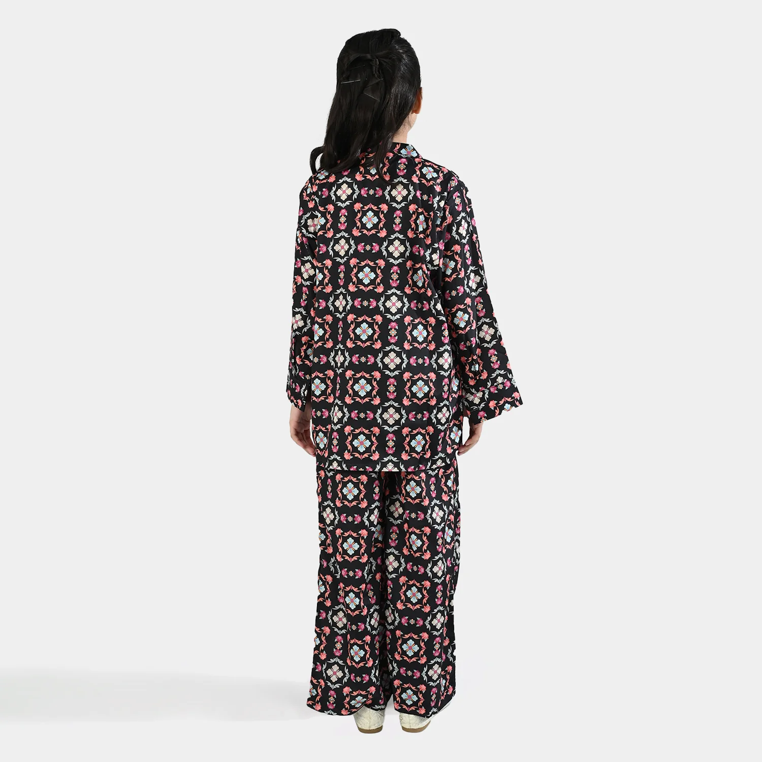 Girls Poly Net Co-Ord Set - Black - Image 4