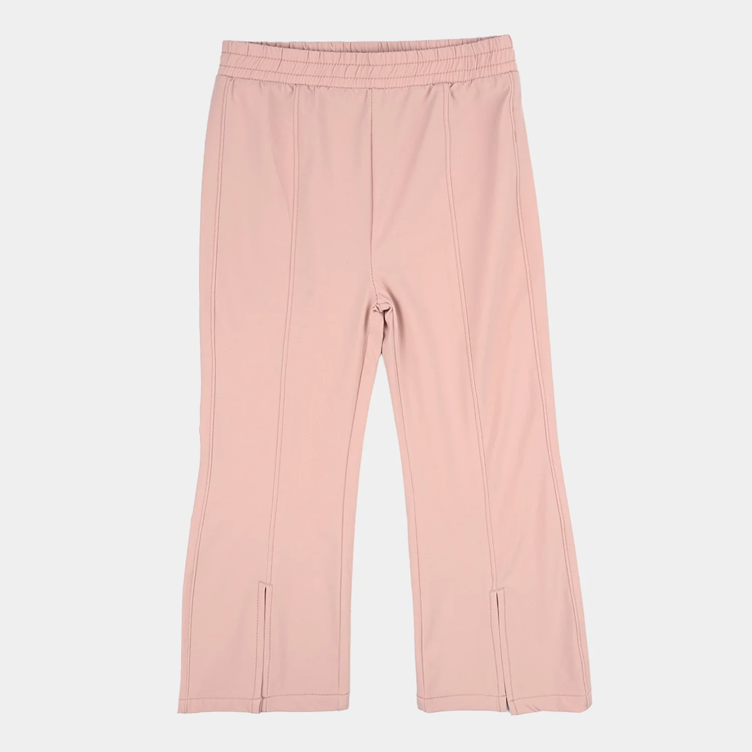 Girls Poly Twill Jeggings (Flared) - Pink