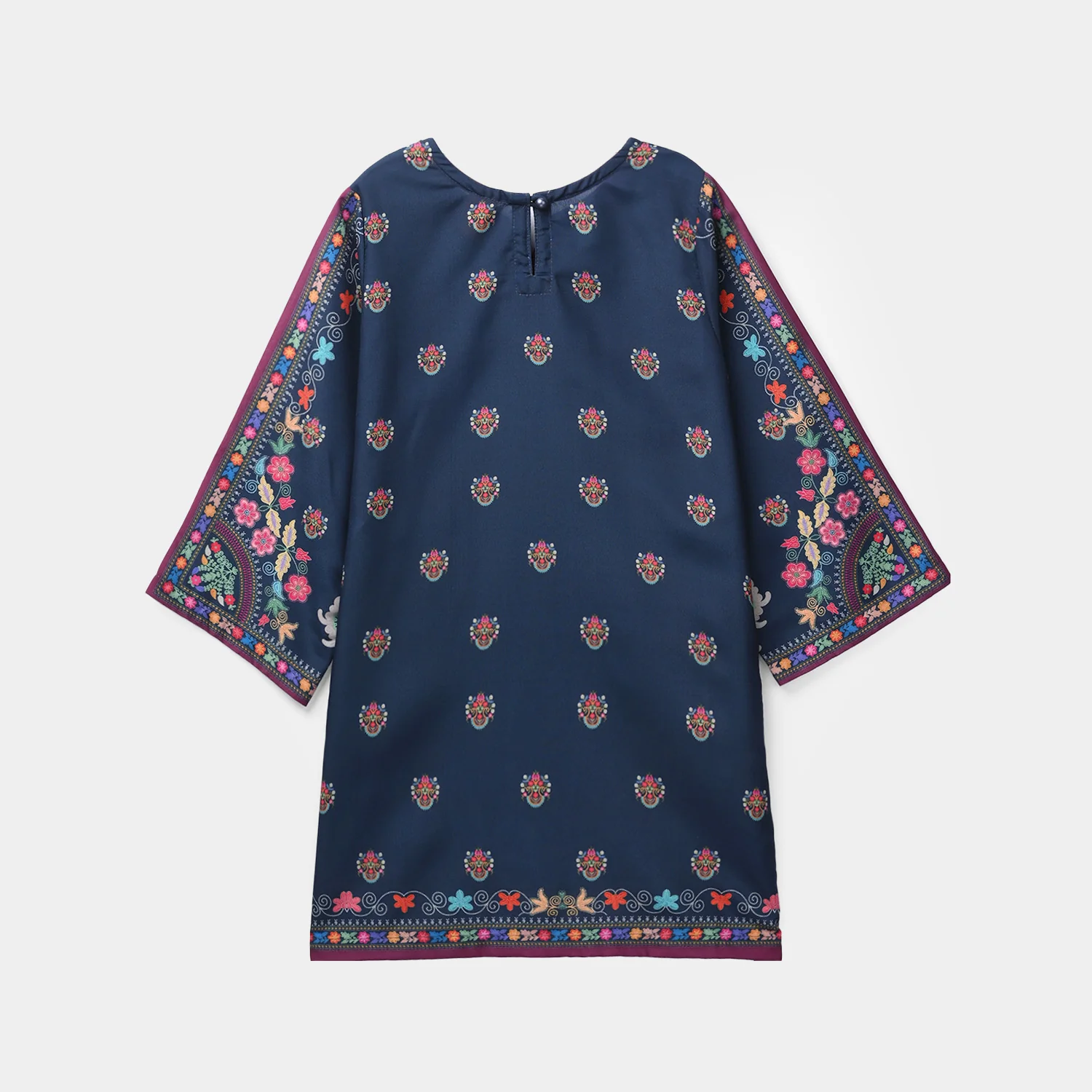 Girls Poly Twill Printed 2Pcs - Blue - Image 6