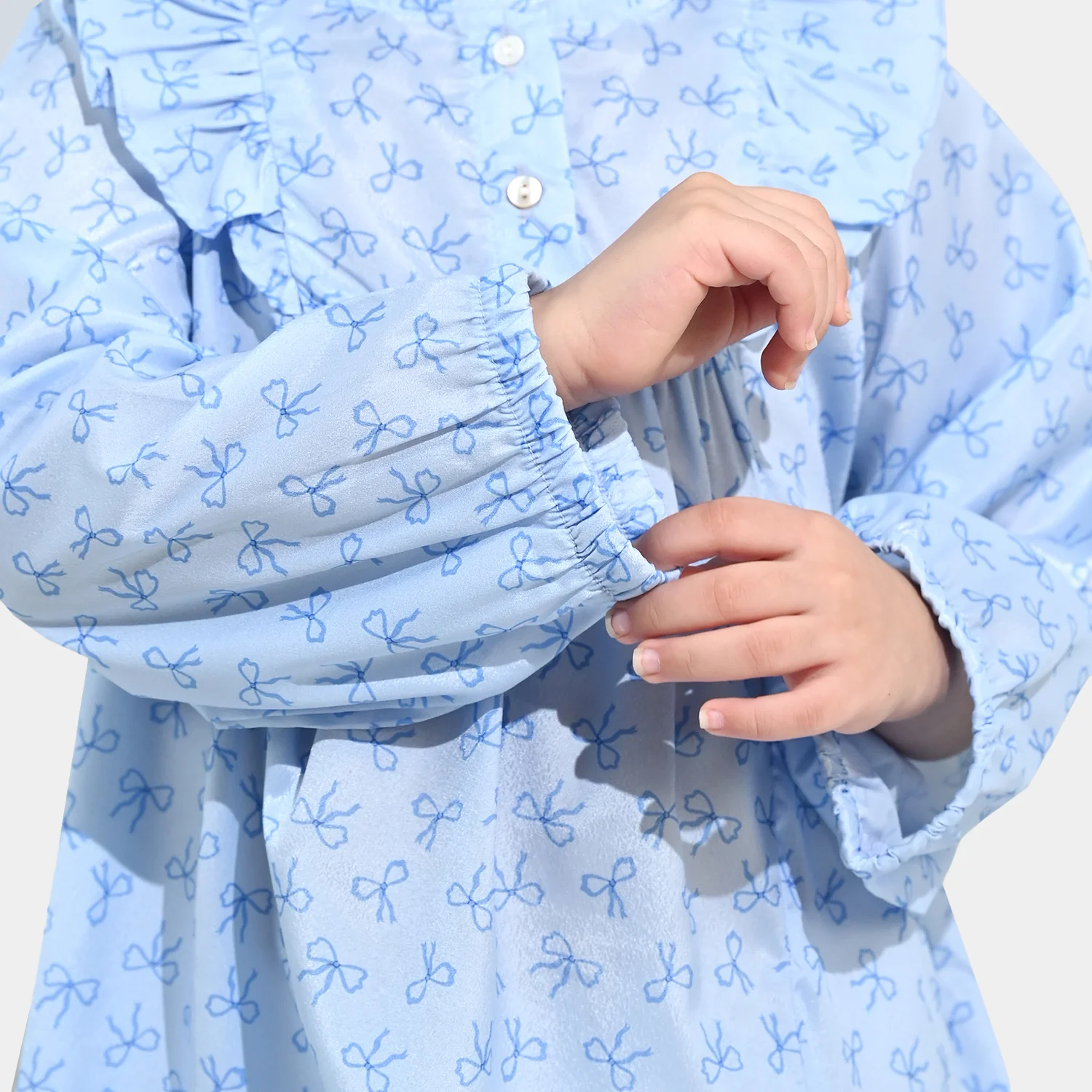 Girls Poly Viscose Casual Top - Blue - Image 3