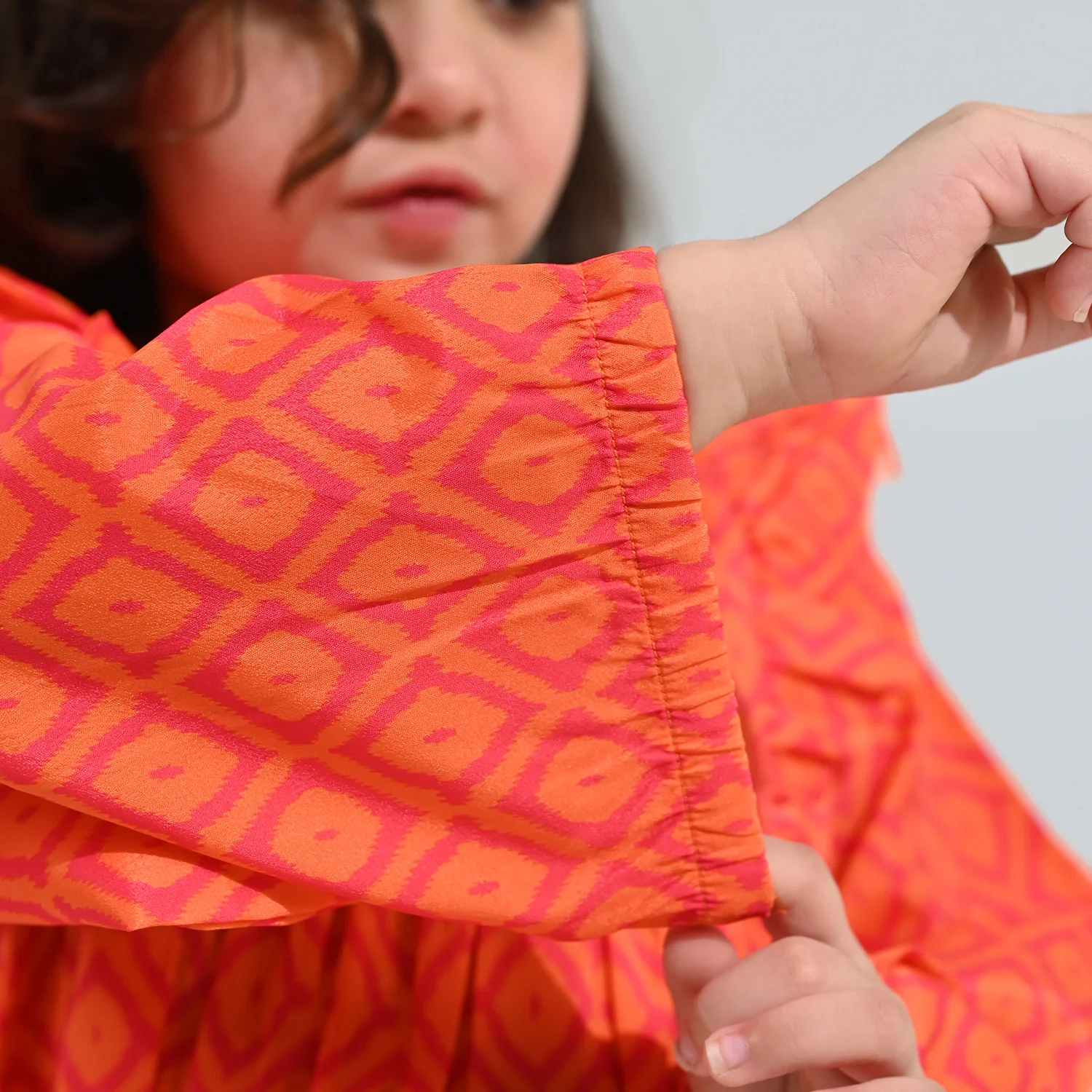 Girls Poly Viscose Casual Top - Orange - Image 5