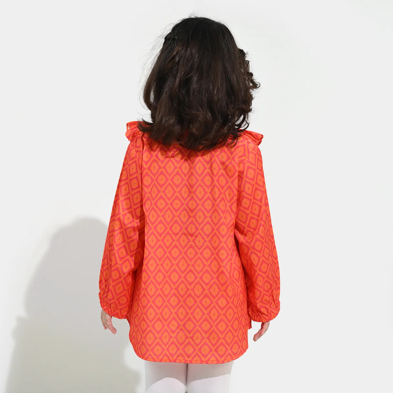 Girls Poly Viscose Casual Top - Orange - Image 6