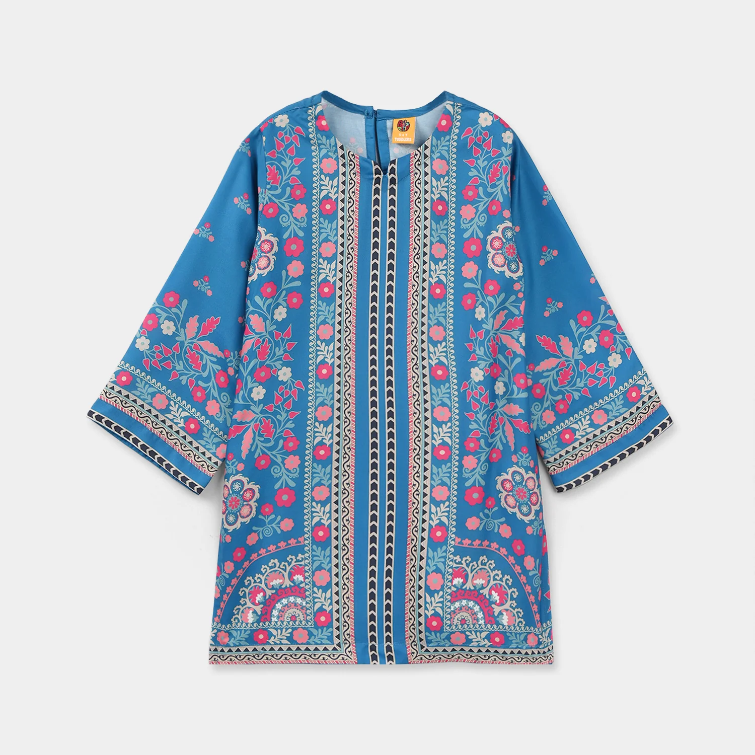 Girls Poly Lawn Printed Kurti (Mandala) – Blue - Image 7