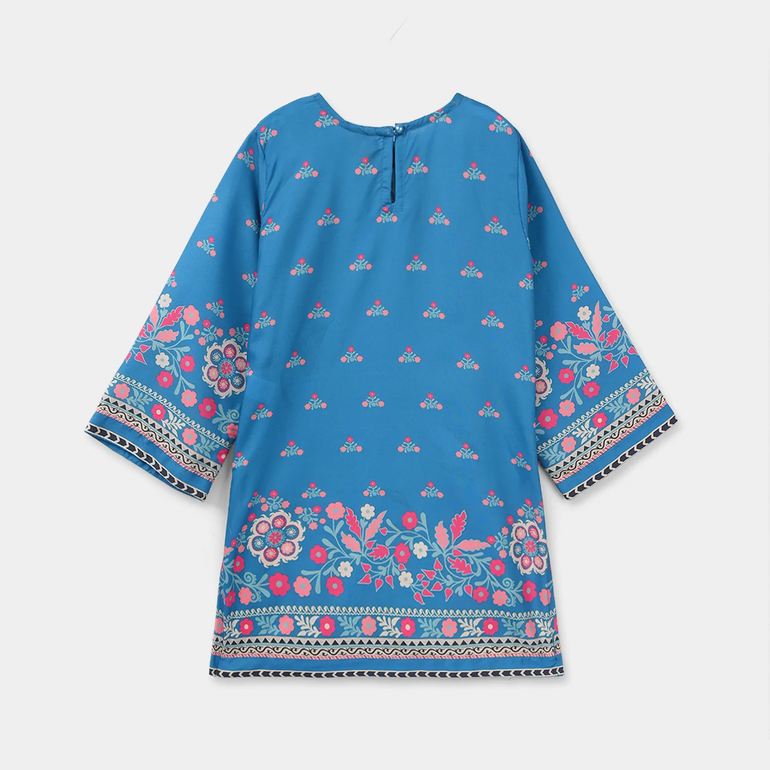 Girls Poly Lawn Printed Kurti (Mandala) – Blue - Image 9