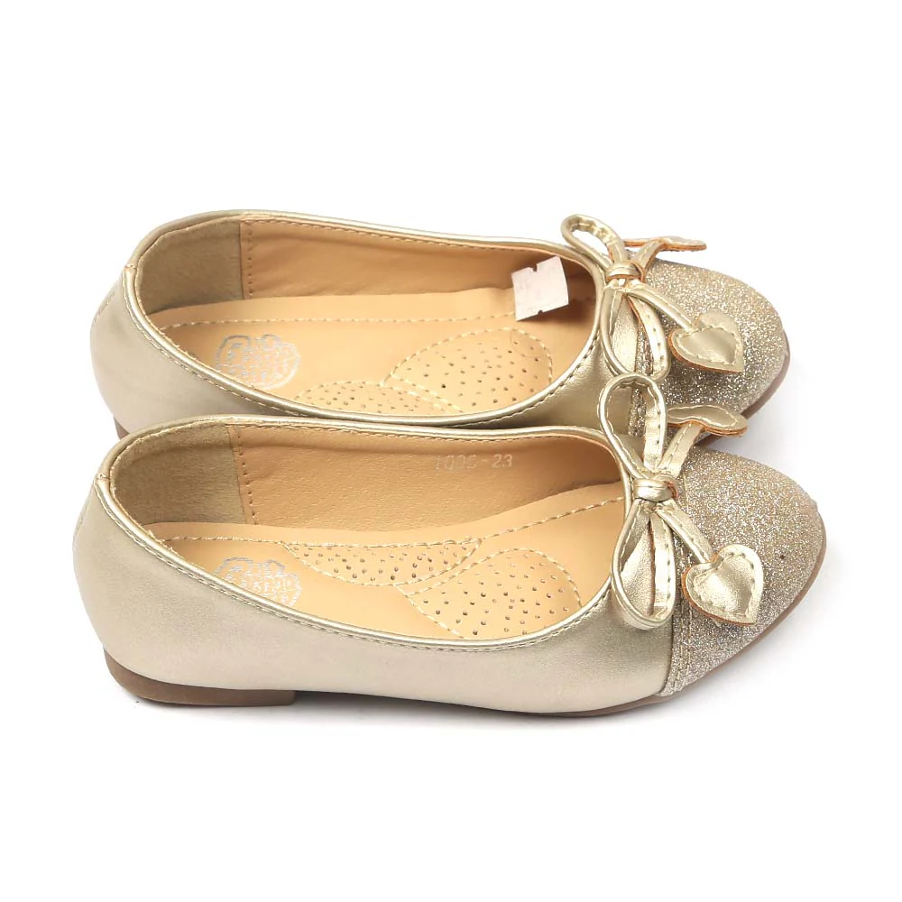 Fancy Stylish Pumps For Girls - Gold (1005-23) - Image 3
