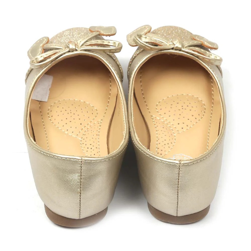 Fancy Stylish Pumps For Girls - Gold (1005-23) - Image 4