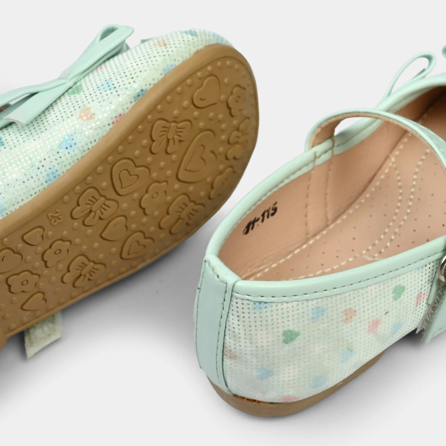 Girls Pumps 11-115 - Sea Green - Image 2