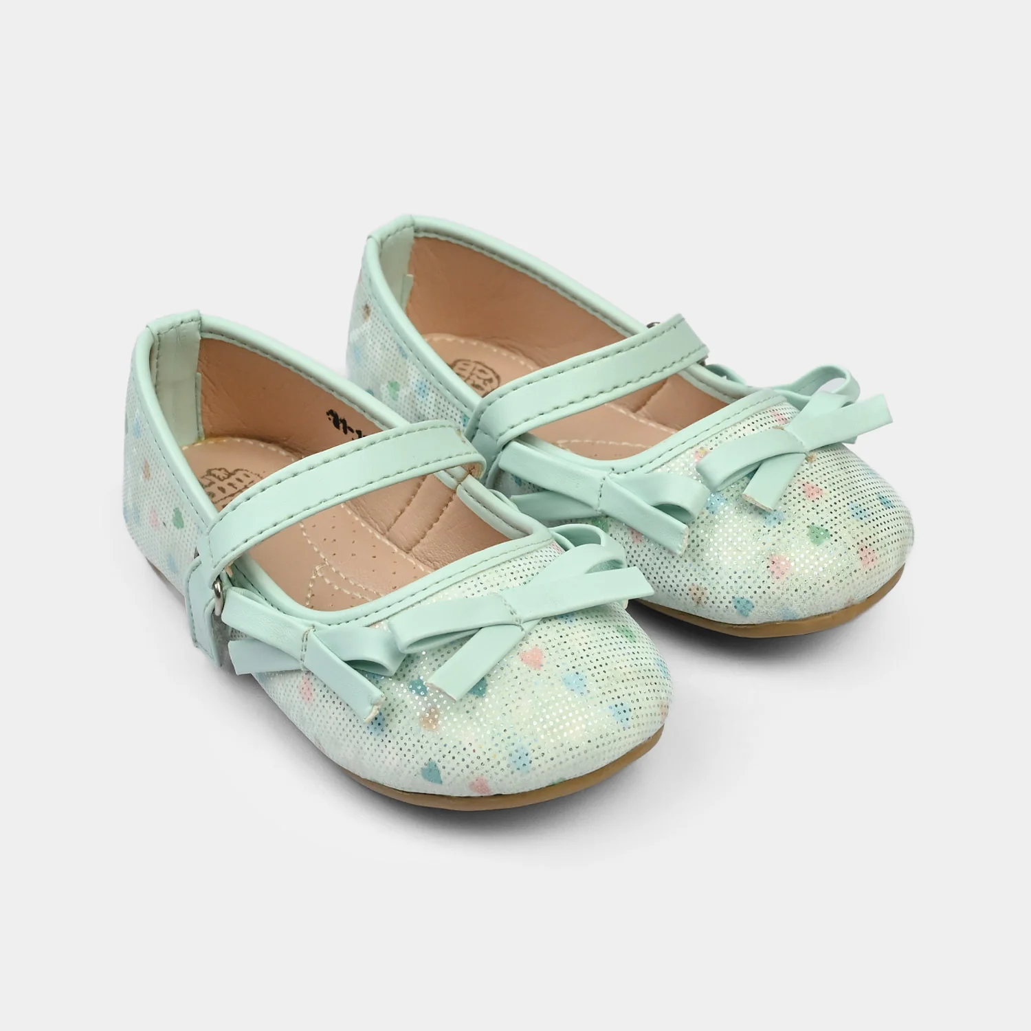 Girls Pumps 11-115 - Sea Green - Image 3