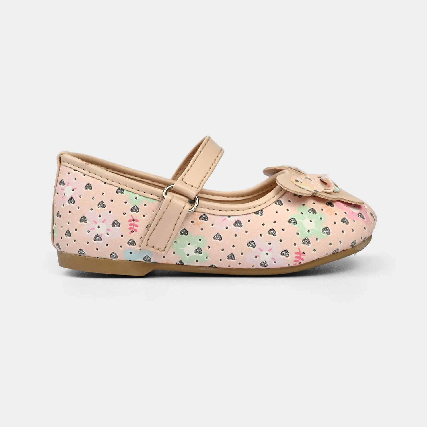 Girls Pumps 11-116 - Peach - Image 4