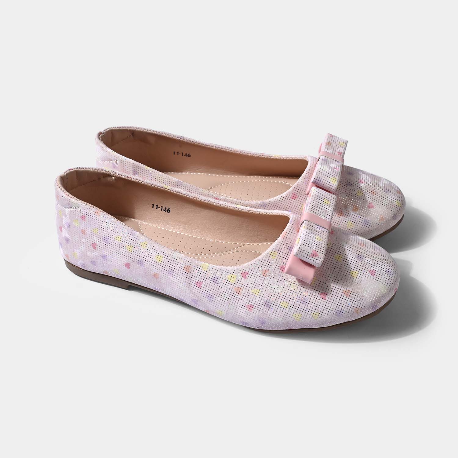 Girls Pumps 11-146-Pink - Image 3