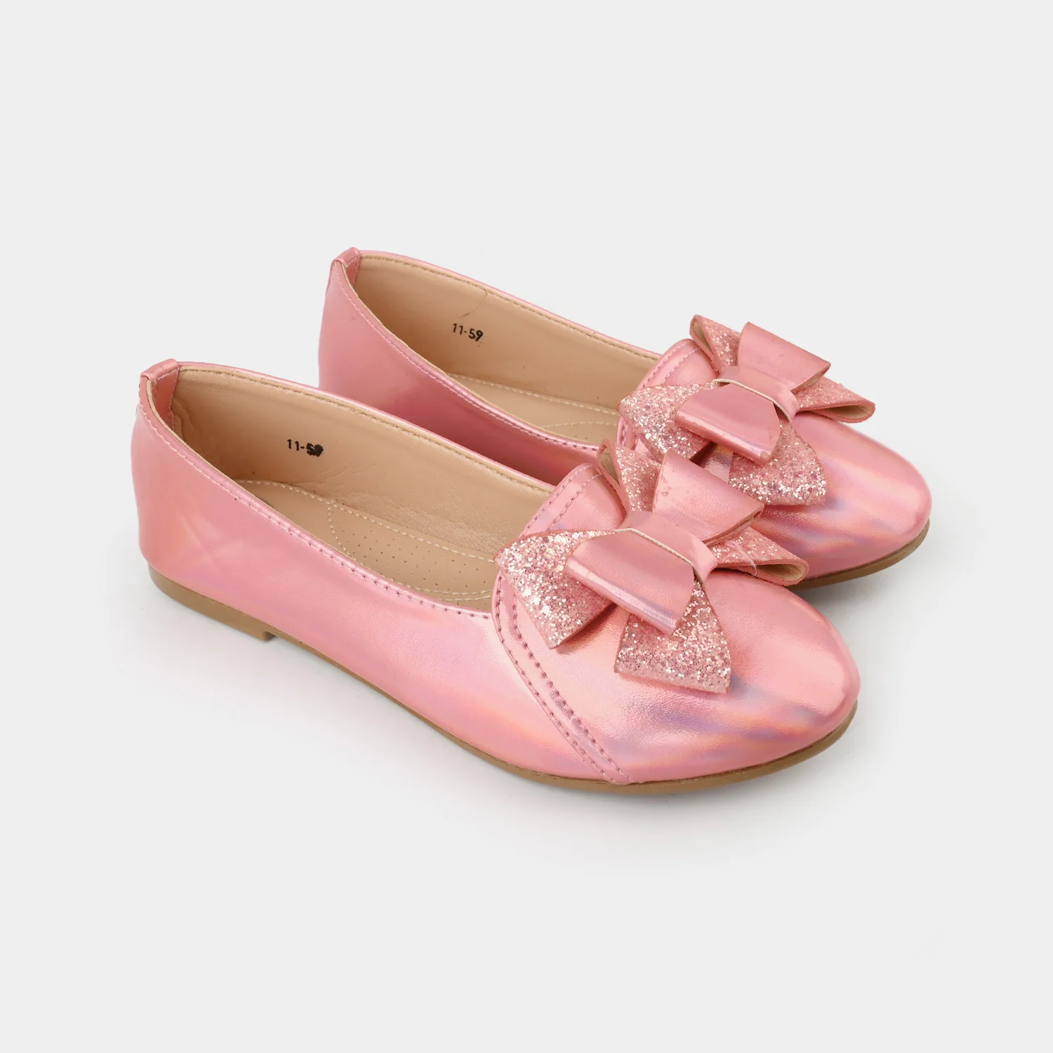 Girls Pumps 11-59-Peach - Image 3