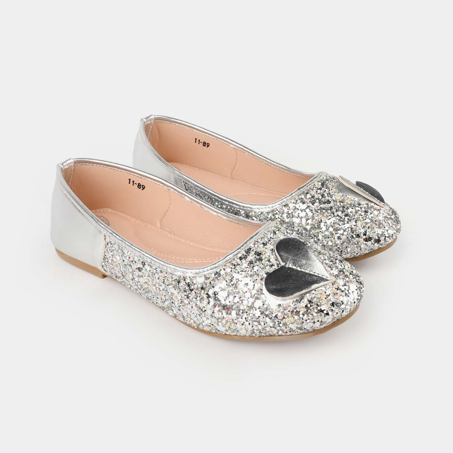 Girls Pumps 11-89-SILVER - Image 3