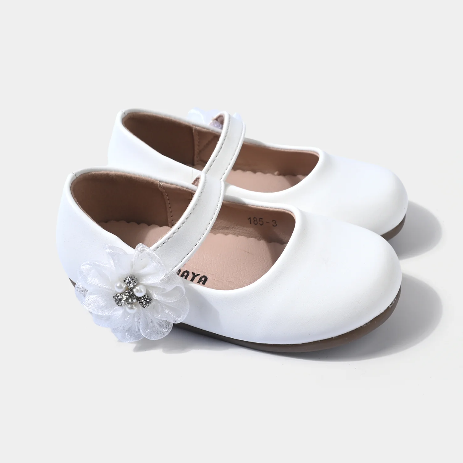 Girls Pumps 185-3-White - Image 3