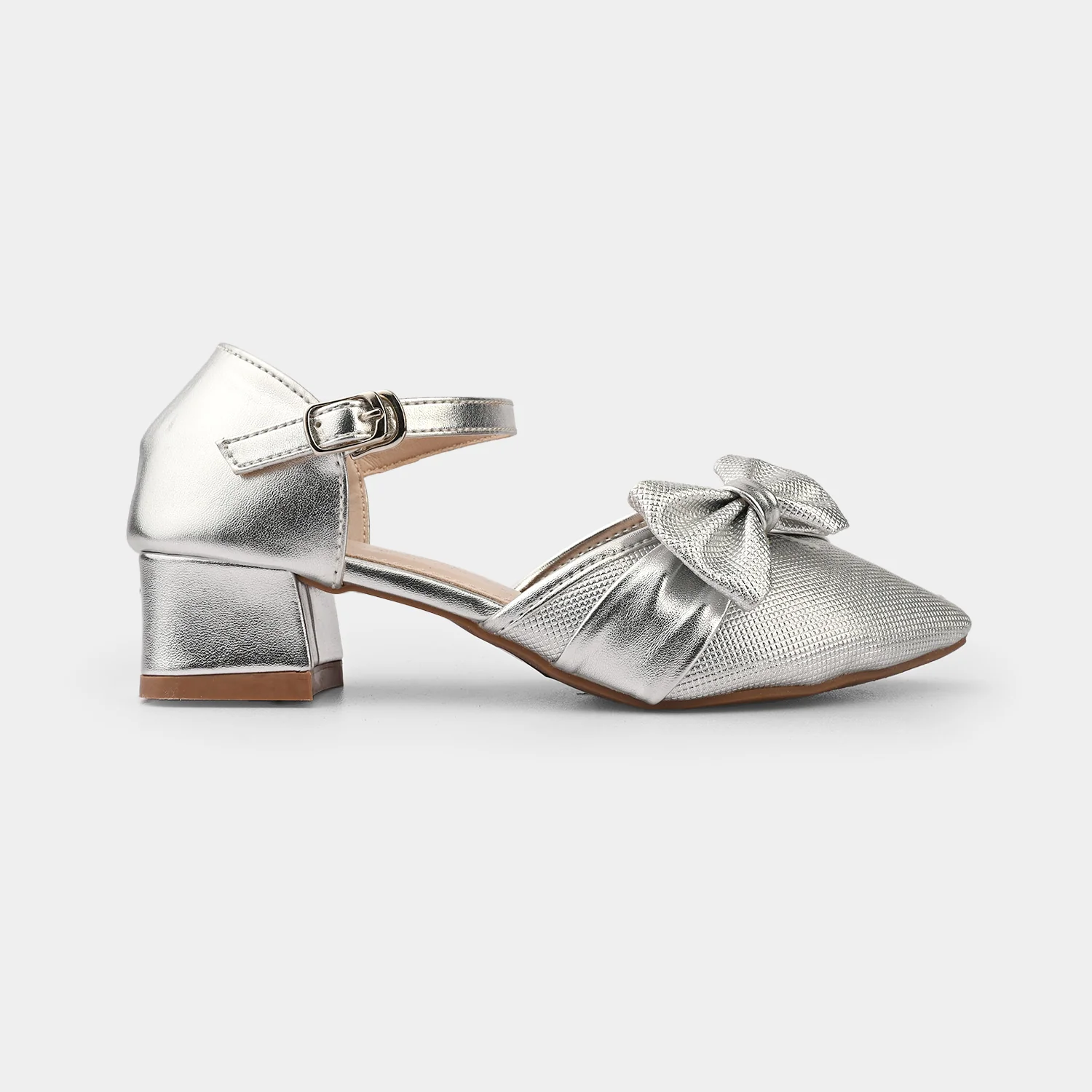 Girls Pumps Heels ZP-092 - Silver - Image 4