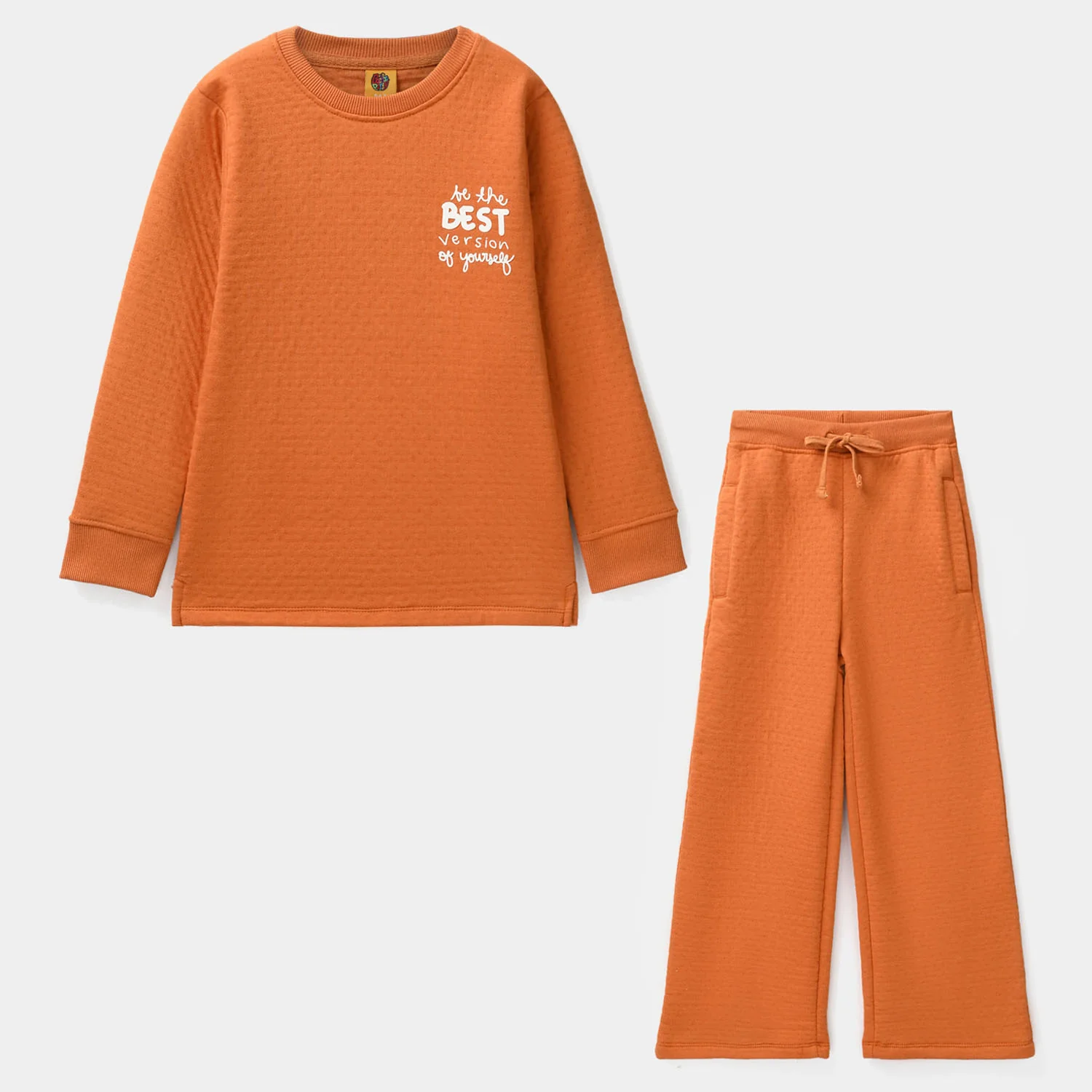 Girls Quilted 2 Piece You are Doing -BROWN