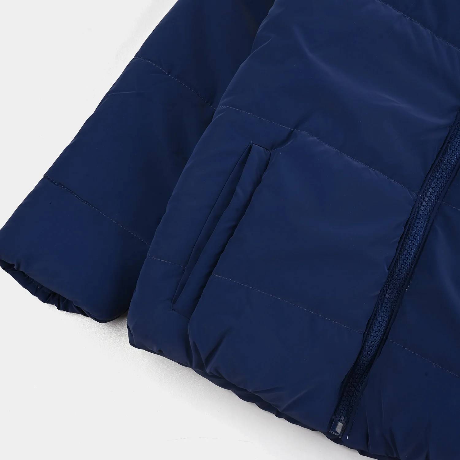 Girls Quilted Jacket F/S -NAVY - Image 4