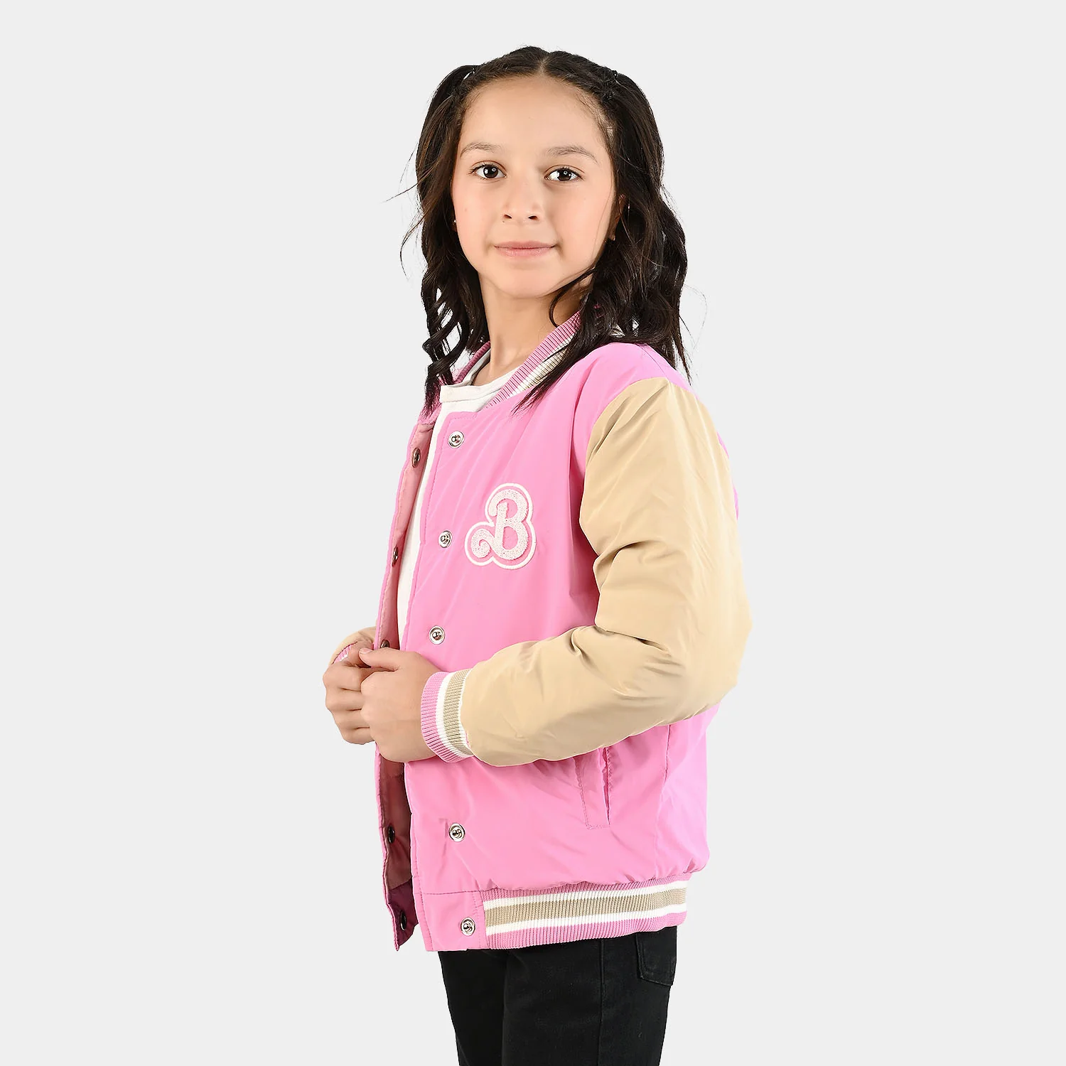 Girls Quilted Jacket F/S-PINK - Image 4