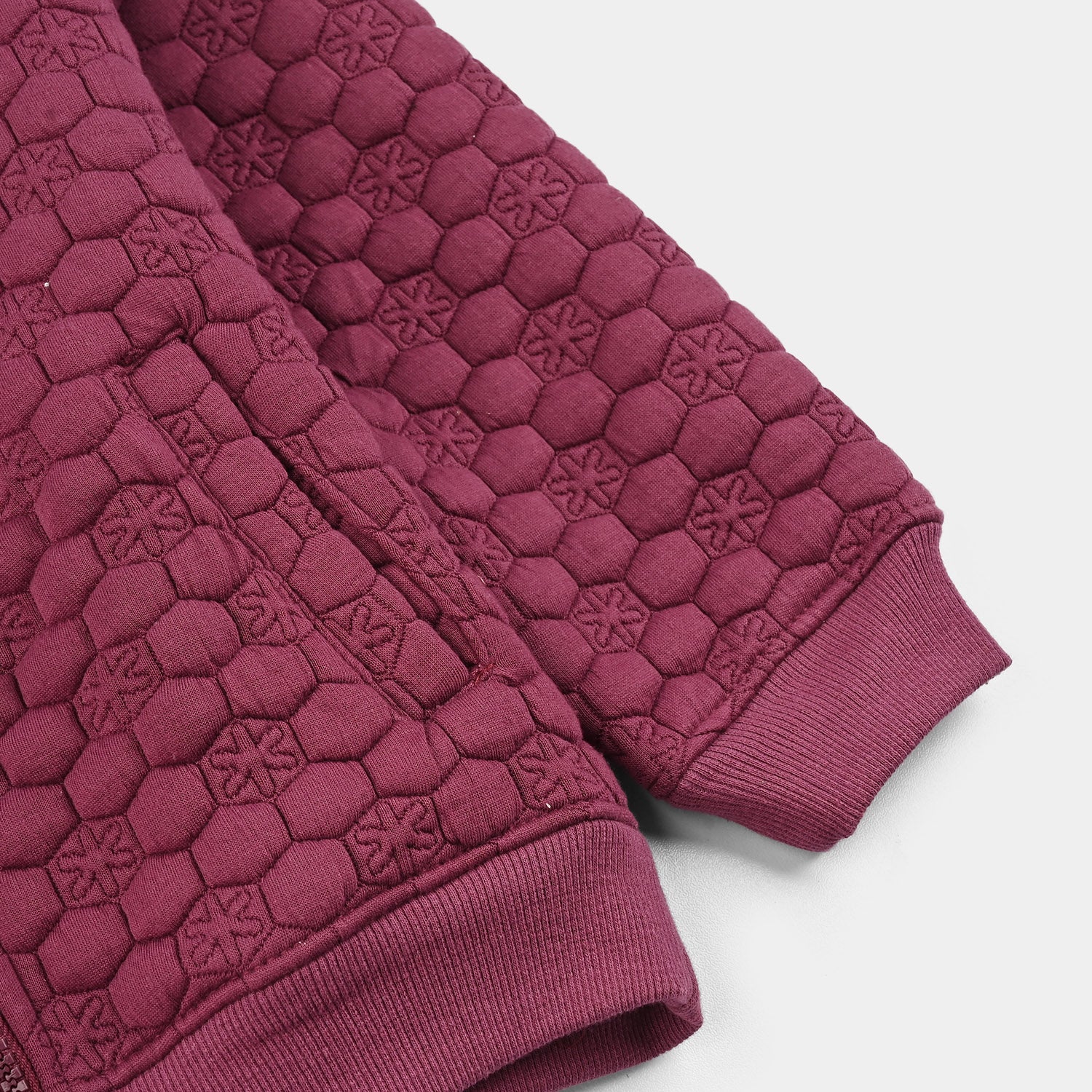Girls Quilted Jacket Flower-Purple - Image 3