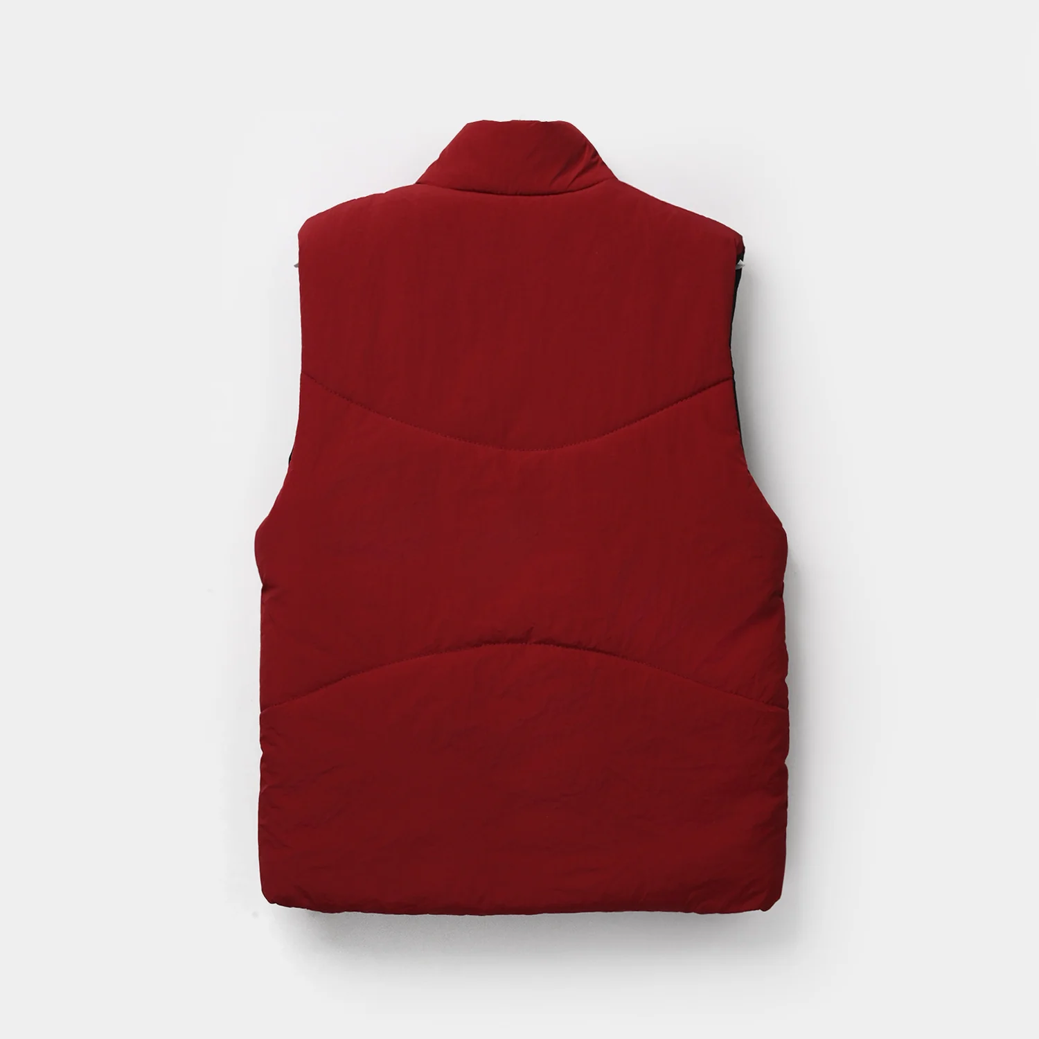 Girls Quilted Sleeveless Jacket - MAROON - Image 3