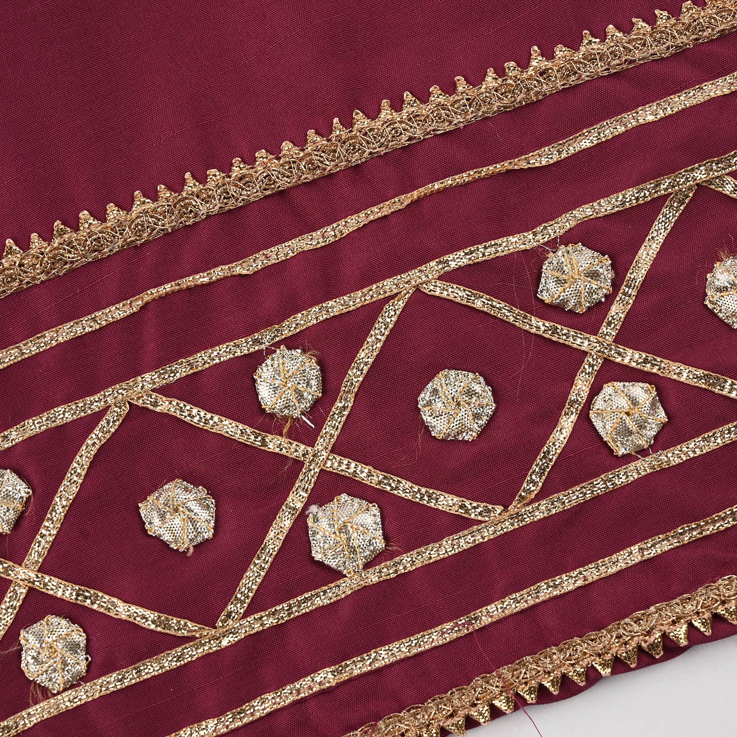 Girls Raw Silk 3-Piece Set (Jahan Ara) - Burgundy - Image 6