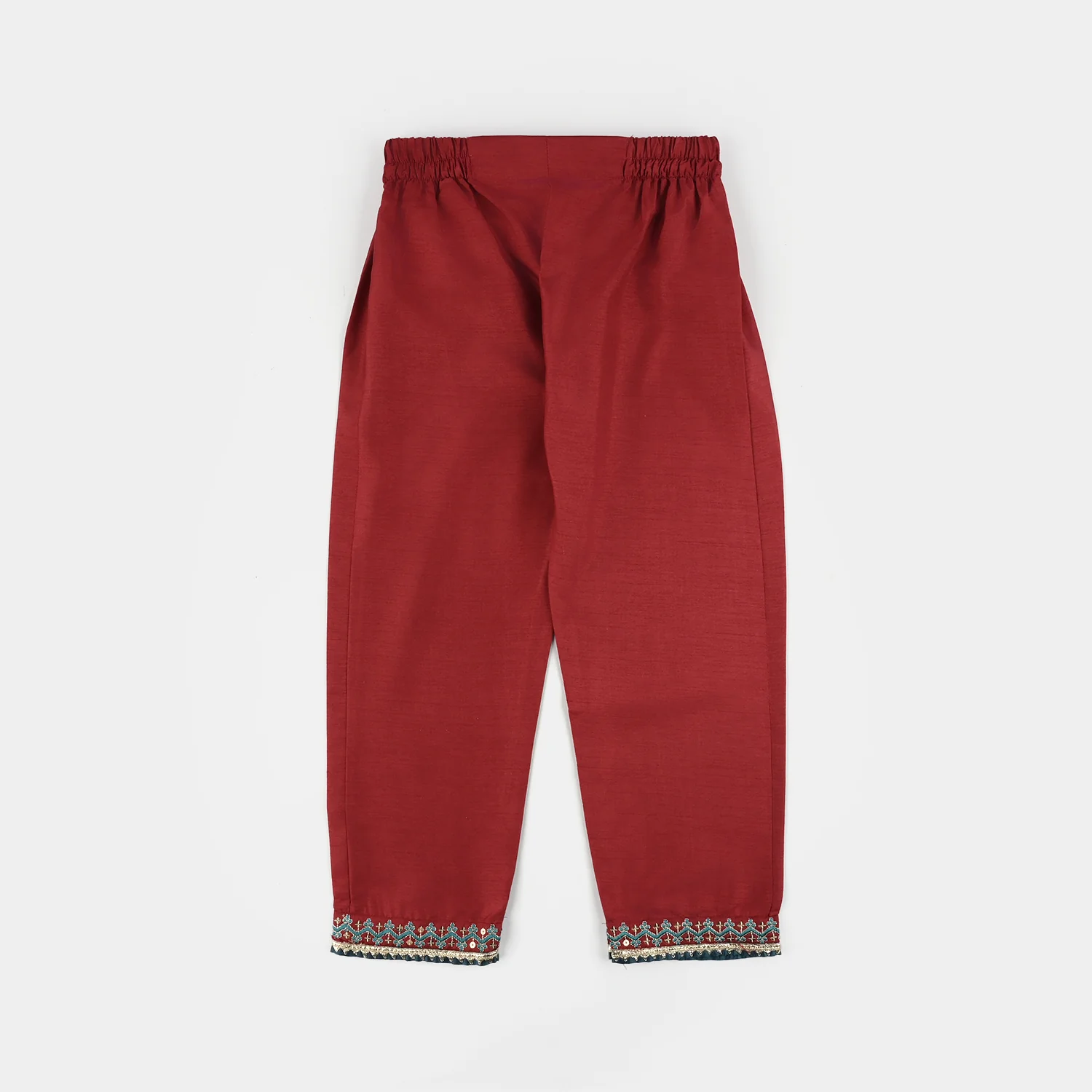 Girls Raw Silk 3Pcs Naqsh-Red - Image 8