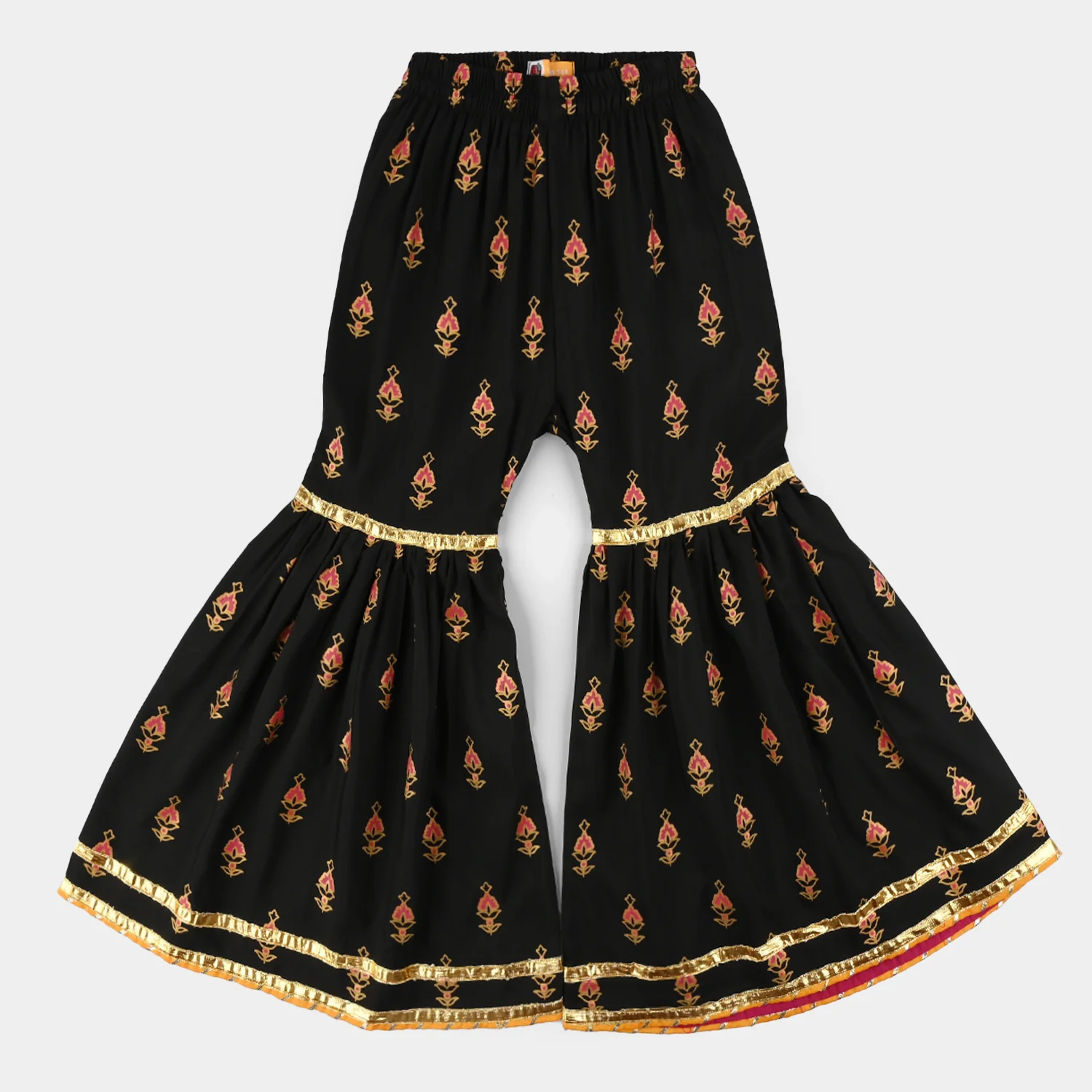 Girls Raw Silk 3-Piece Suit (Rangrez) - Black - Image 9