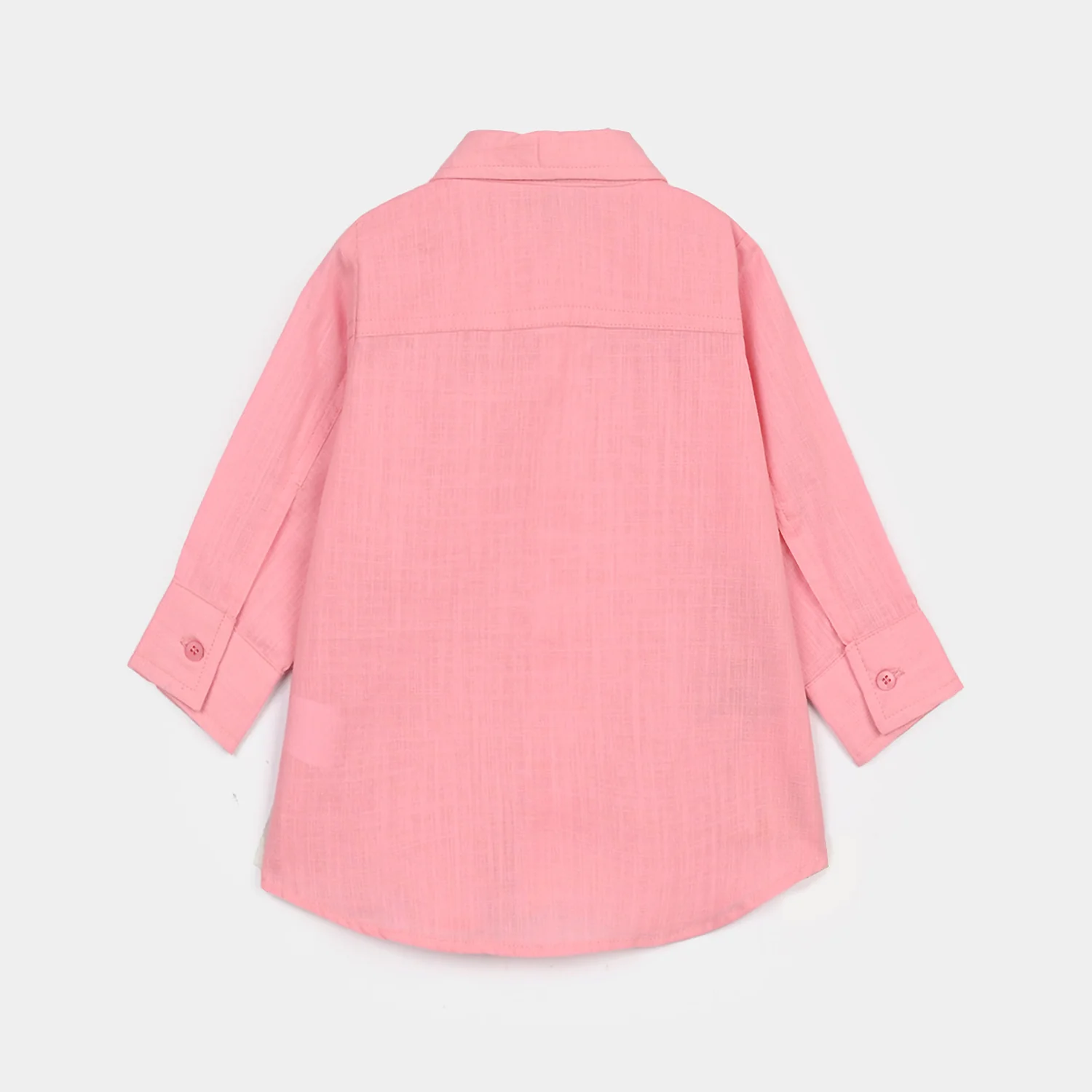 Girls Raw Silk Casual Top - Pink - Image 3