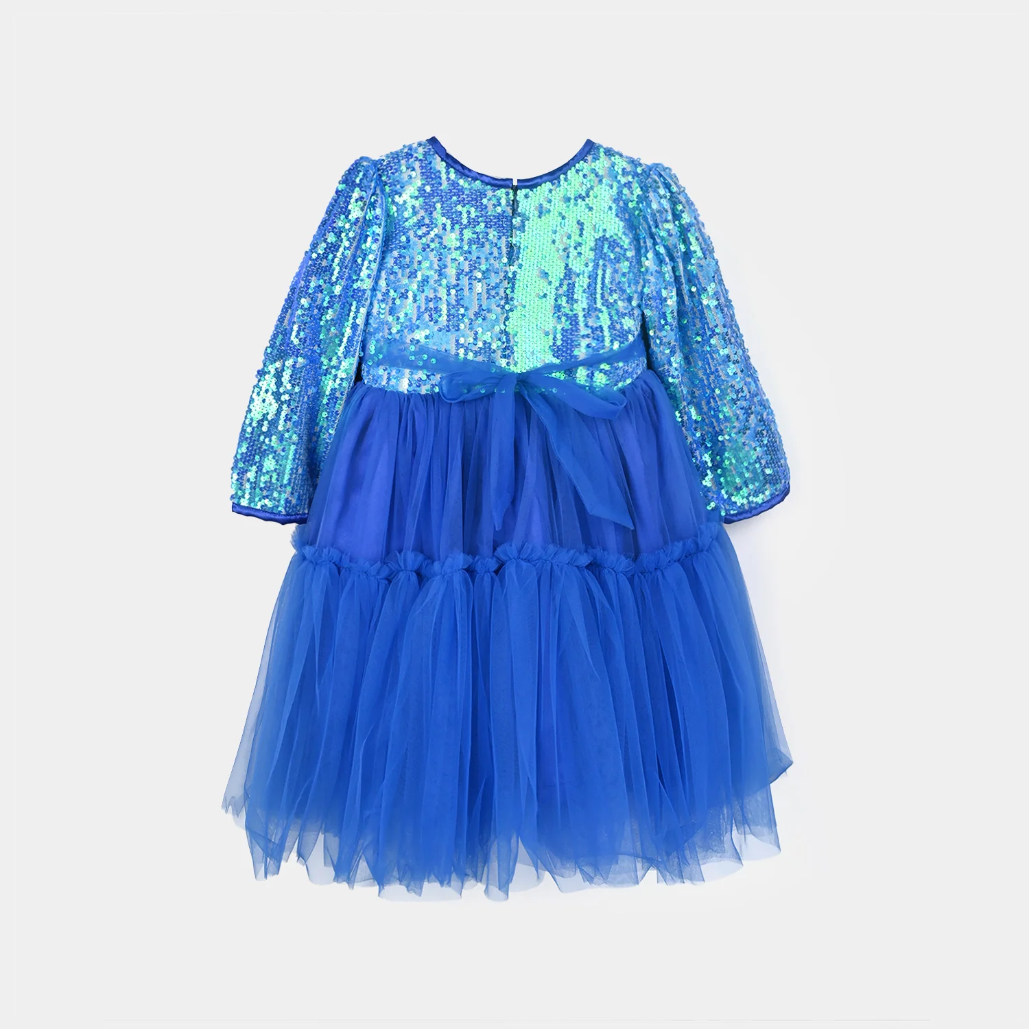 Girls Sequence Fancy Frock - Blue - Image 3