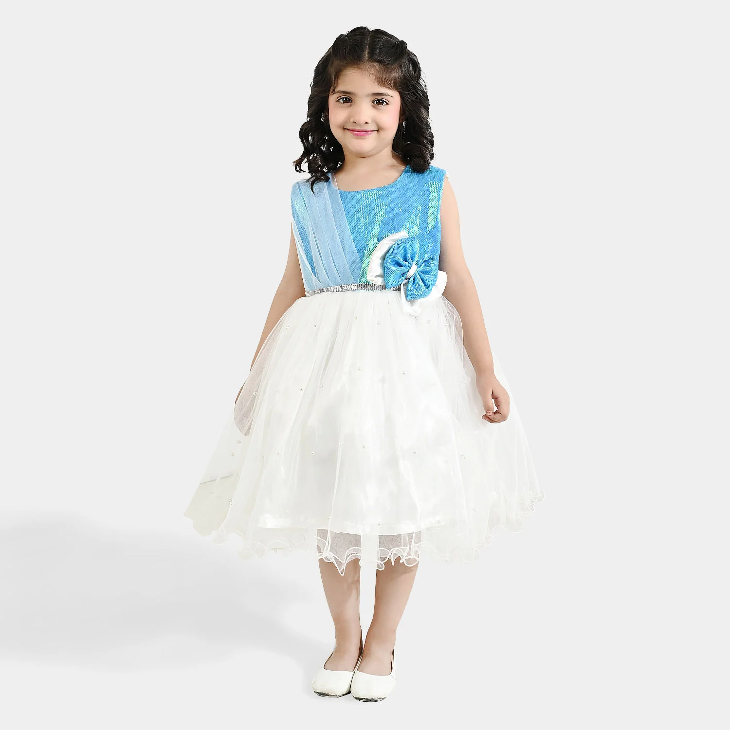 Girls Sequence Fancy Frock (Dreamy) - Blue - Image 4