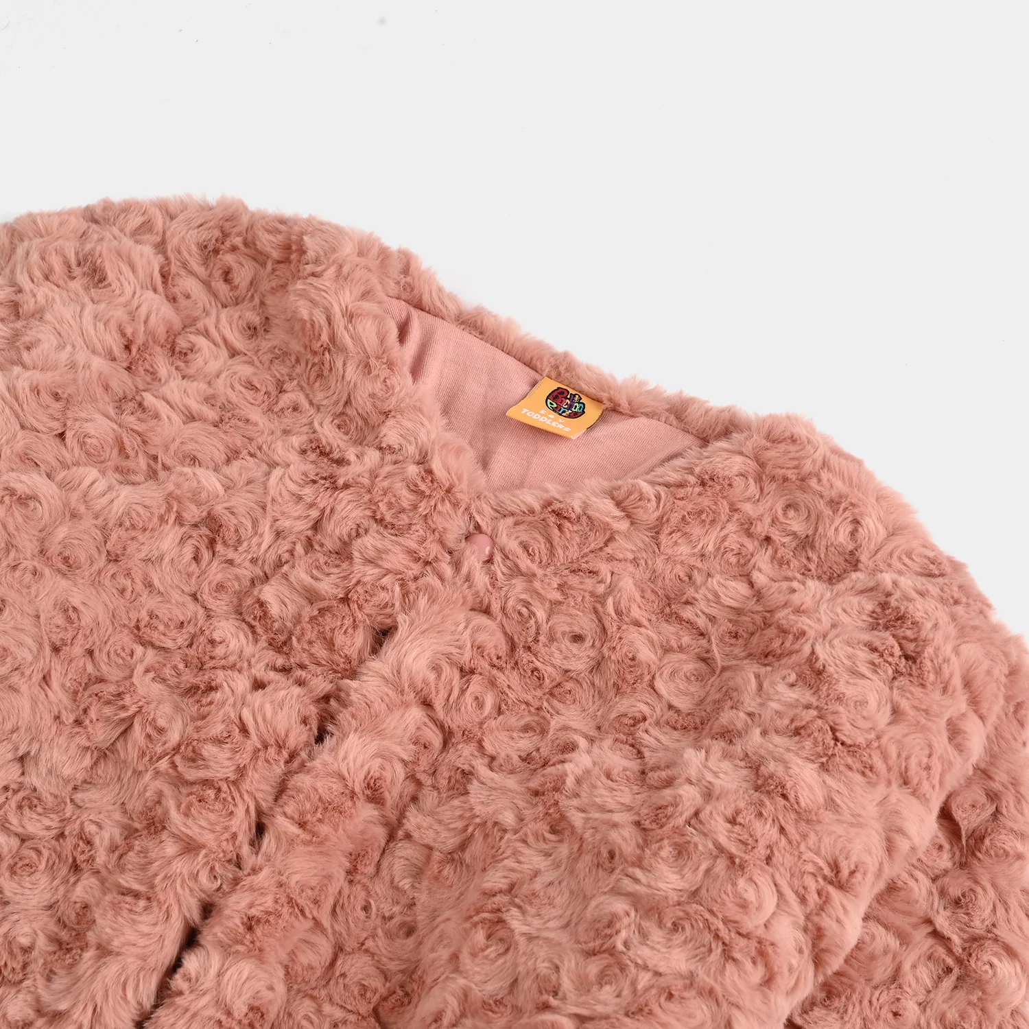 Girls Sherpa Jacket FUR COAT-Pink - Image 2