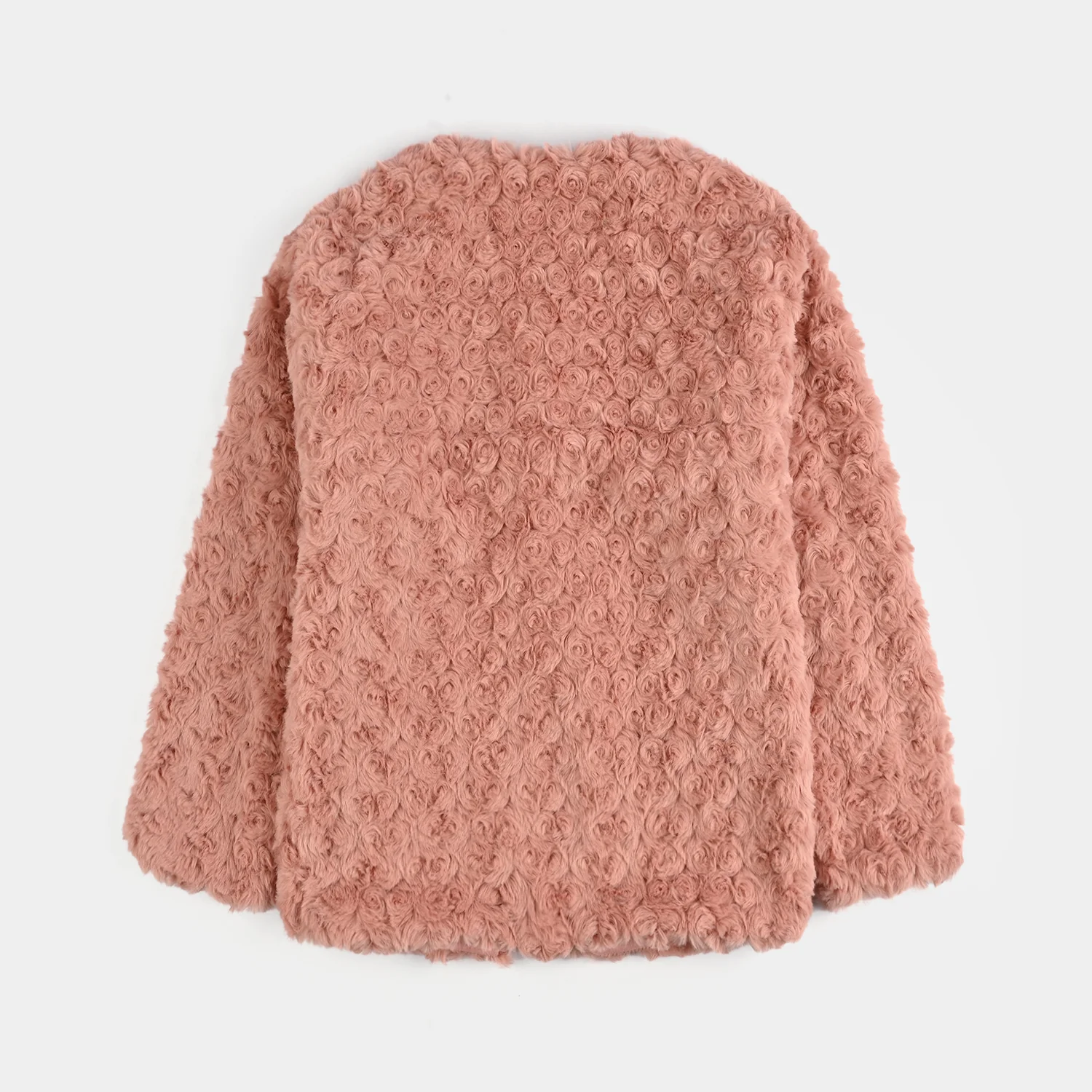 Girls Sherpa Jacket FUR COAT-Pink - Image 4