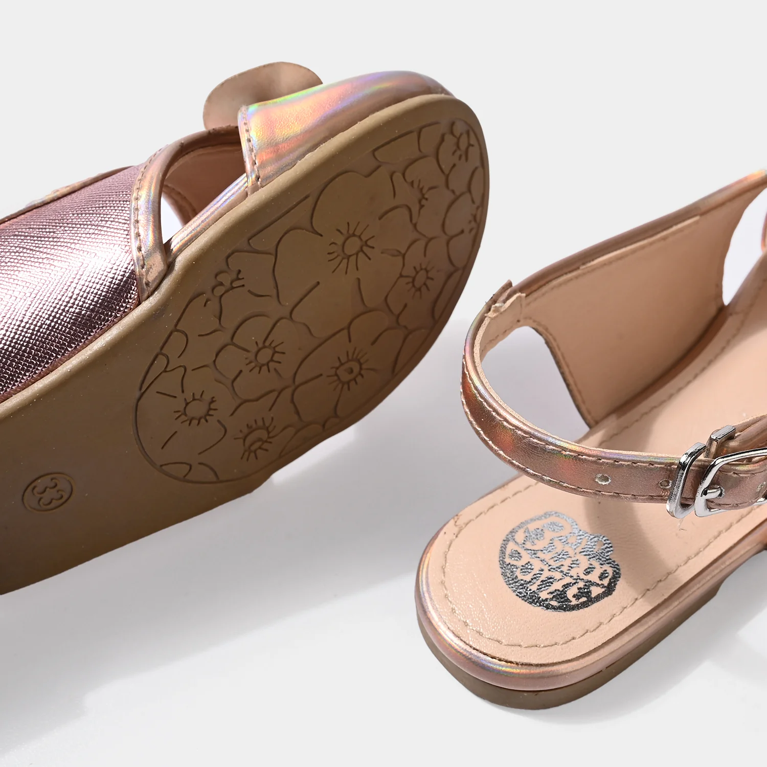 Girls Sling Back 456-113-CHAMPAGNE - Image 2