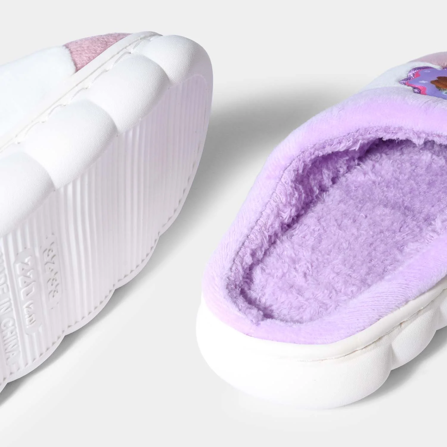 Girls Slipper Fur HH-004 - Purple - Image 2