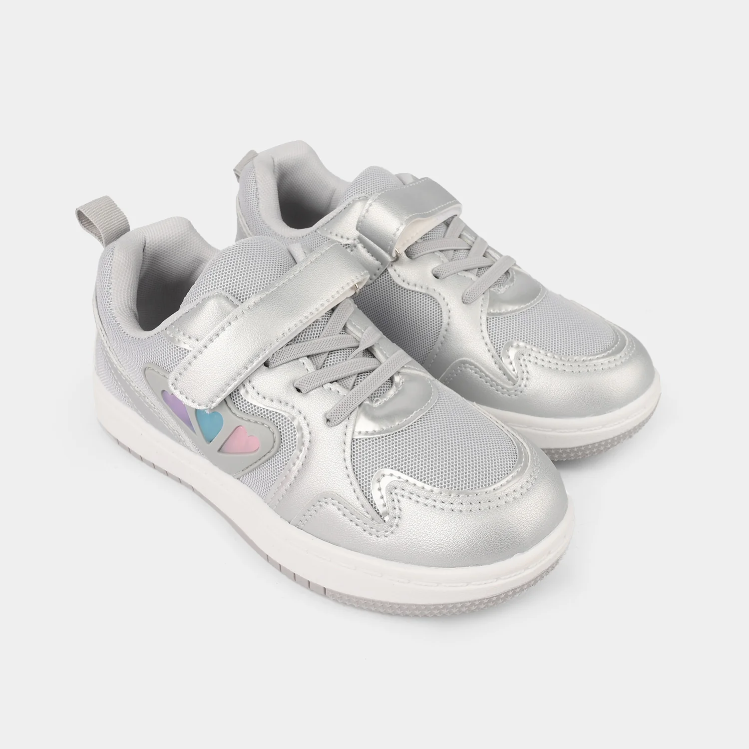 Girls Sneakers 126-12-Silver/Grey - Image 3