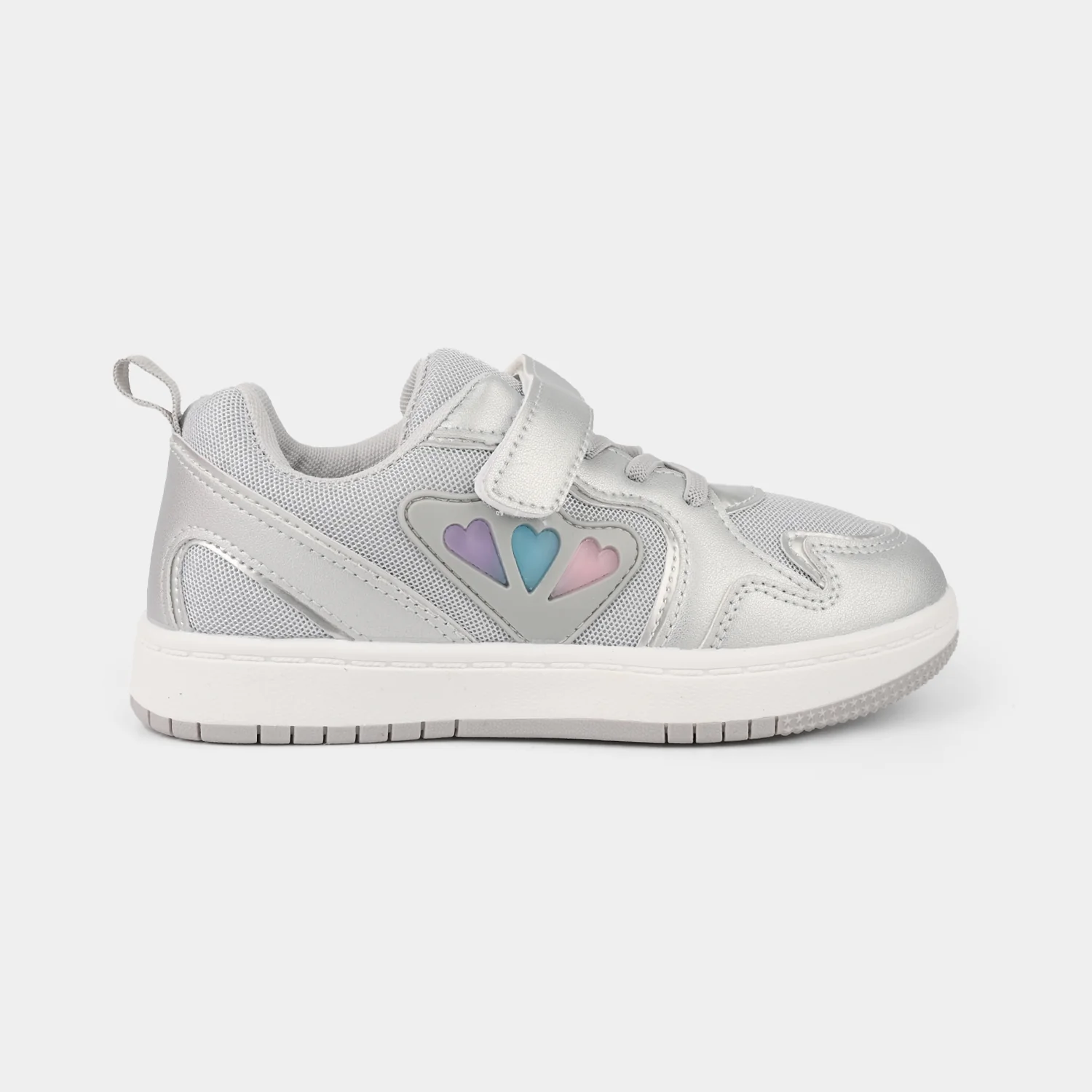 Girls Sneakers 126-12-Silver/Grey - Image 4
