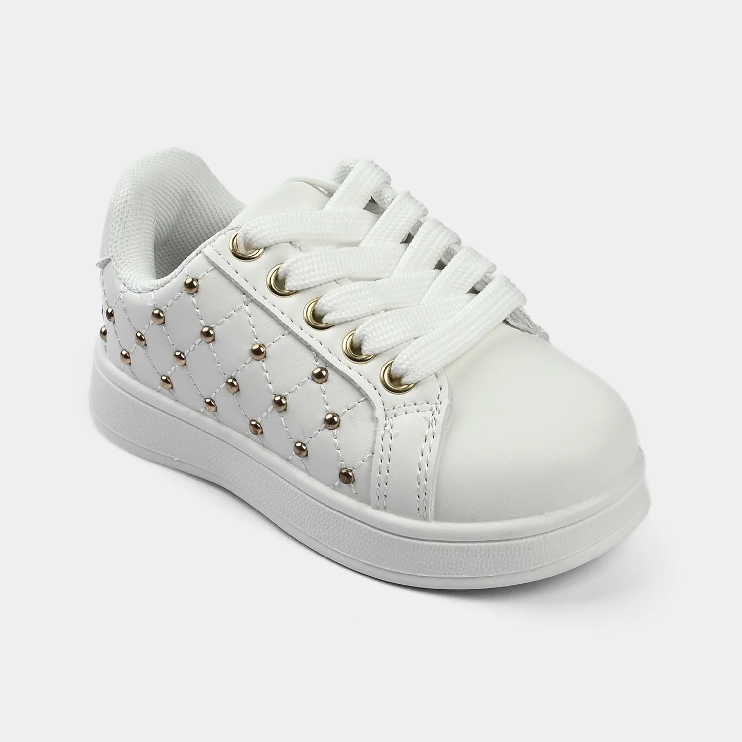 Girls Sneakers 417-12S - White&Gold