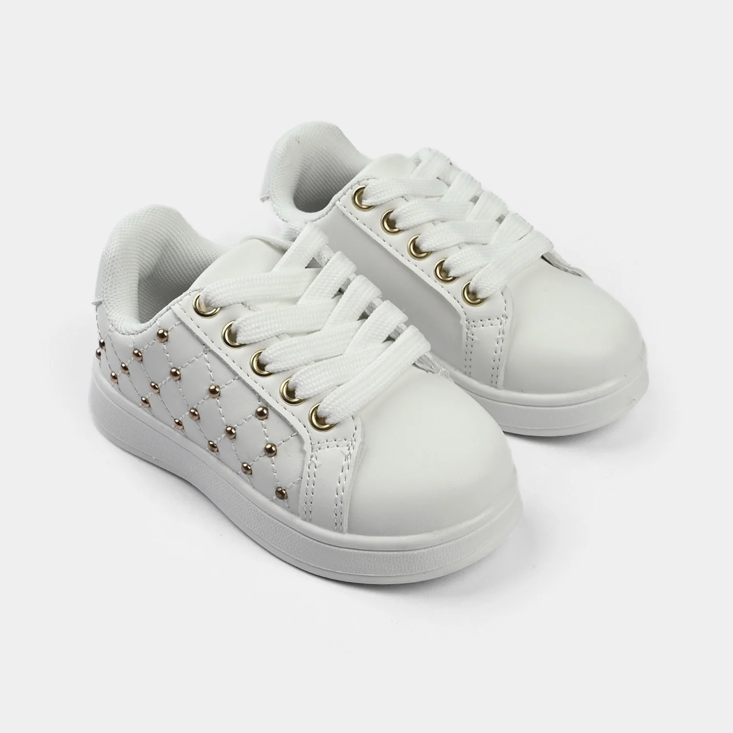 Girls Sneakers 417-12S - White&Gold - Image 3