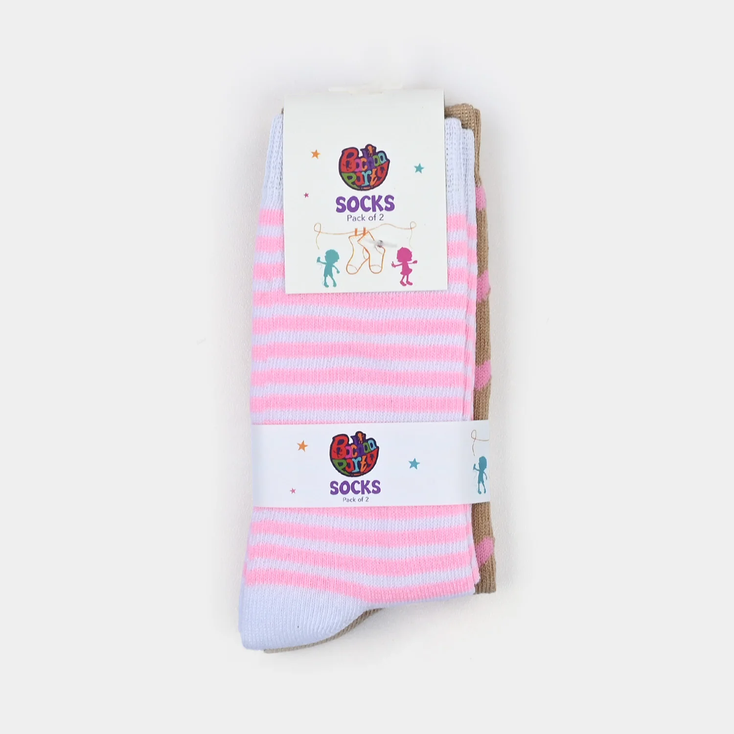 Girls Cotton Socks Pack of 2 Stripes – Striper - Image 2