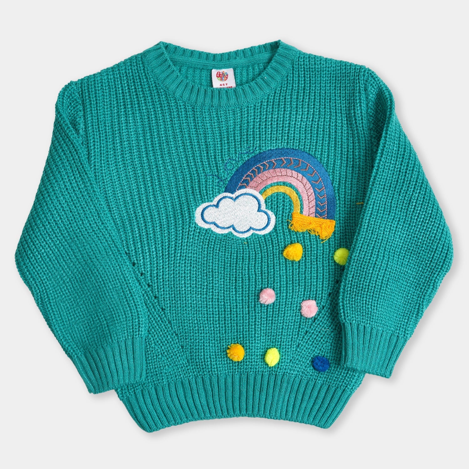 Girls Sweater Rainbow - S.Green - Image 4