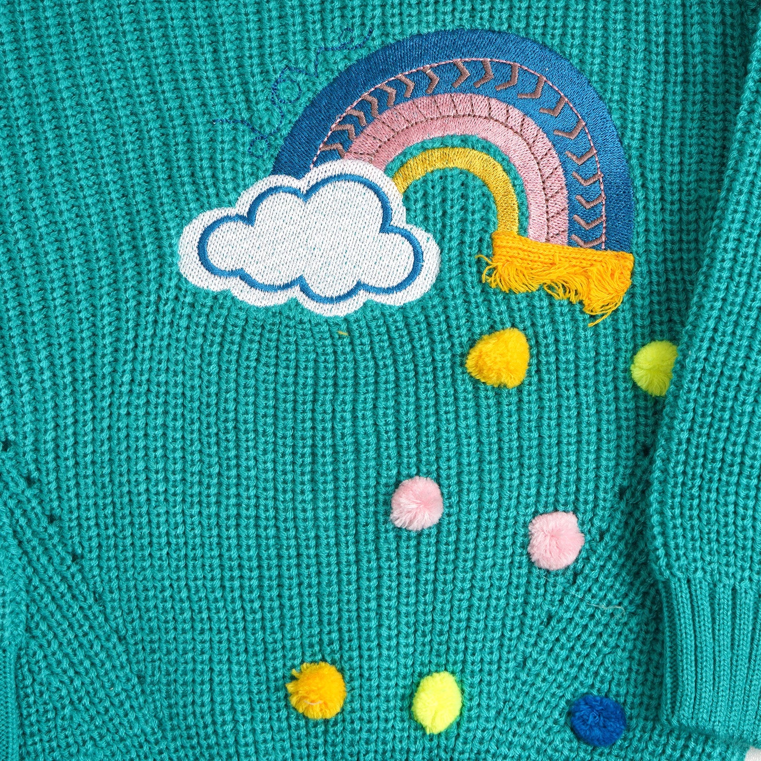 Girls Sweater Rainbow - S.Green - Image 6