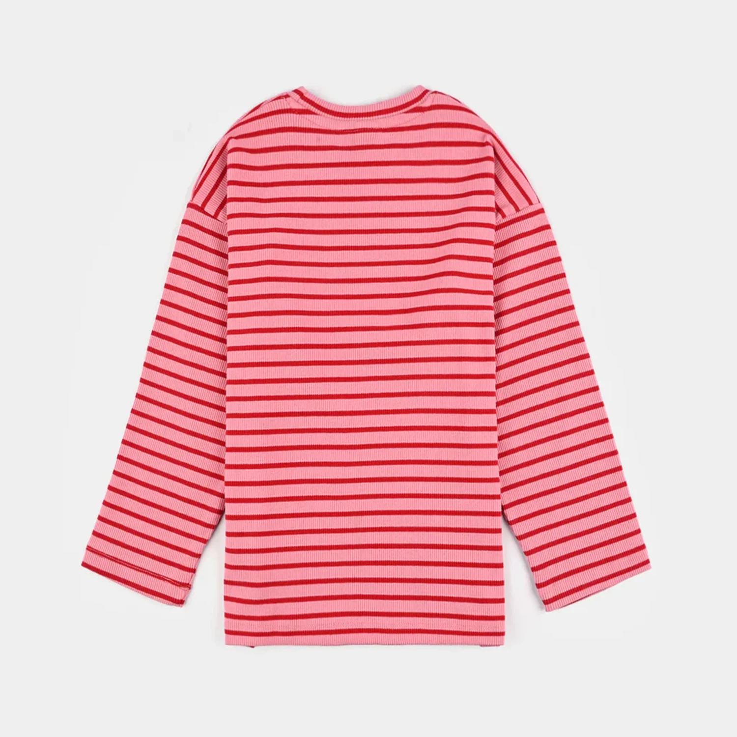 Girls Rib T-Shirt - Red/Pink - Image 3
