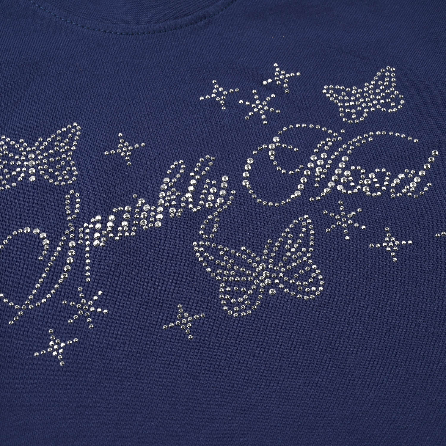Girls Jersey/Terry T-Shirt Sparkly Mood - Navy Blue - Image 2