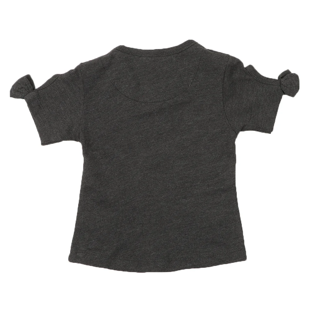 Infant Girls T-Shirt Seq Heart E-C -CHARCOAL - Image 3