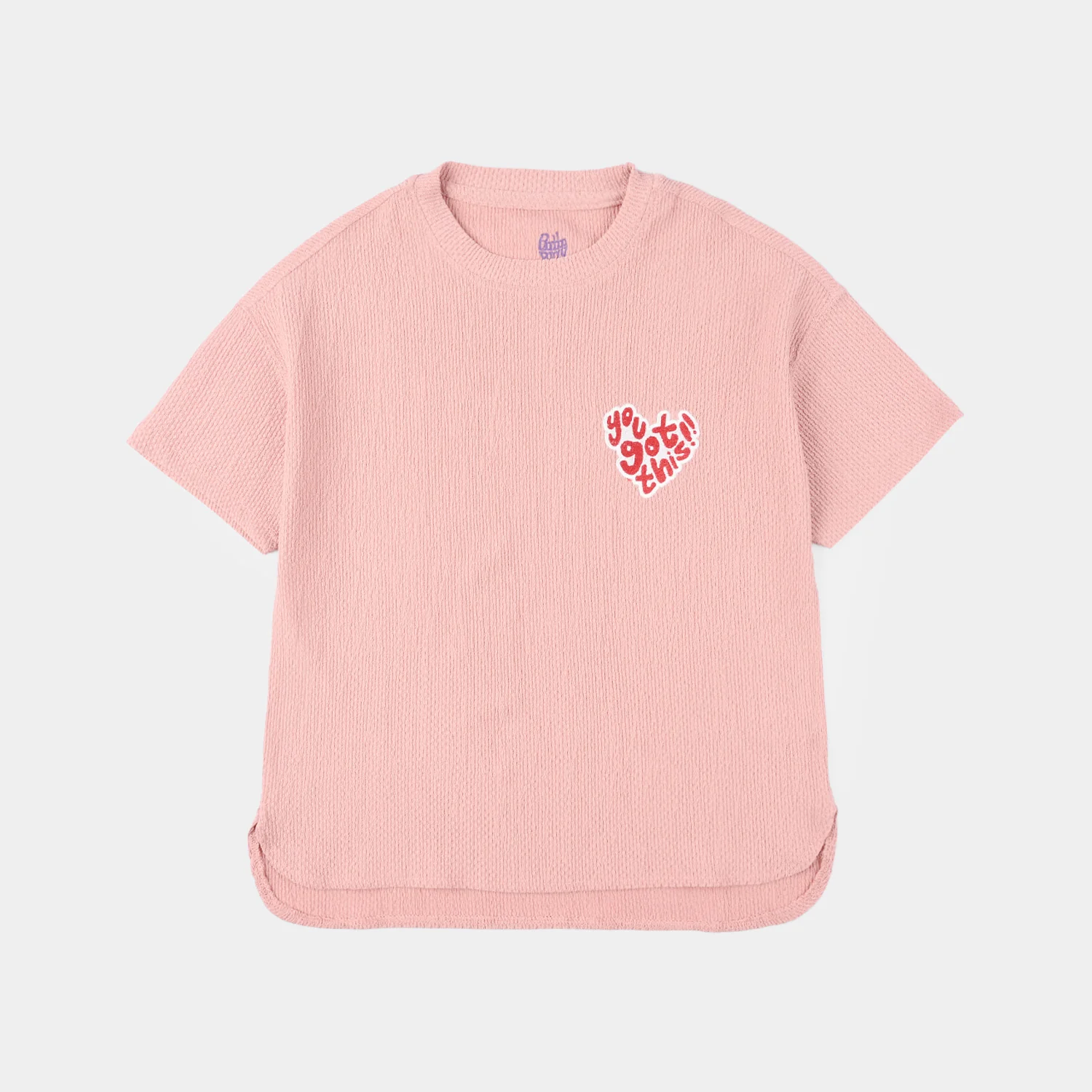 Girls Yarn Dyed T-Shirt (You Got This) – Pink - Image 2